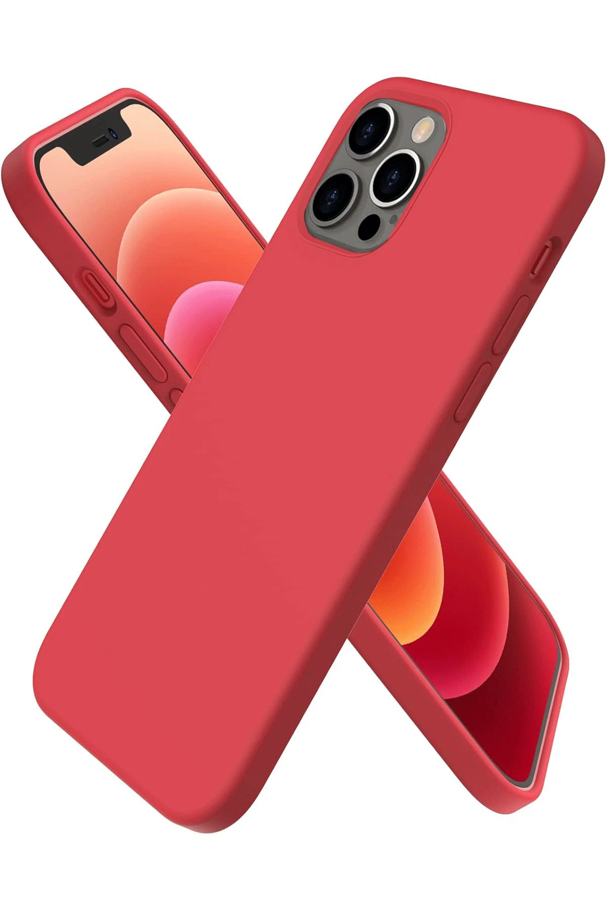Newface iPhone 12 Pro Kılıf First Silikon - Kırmızı