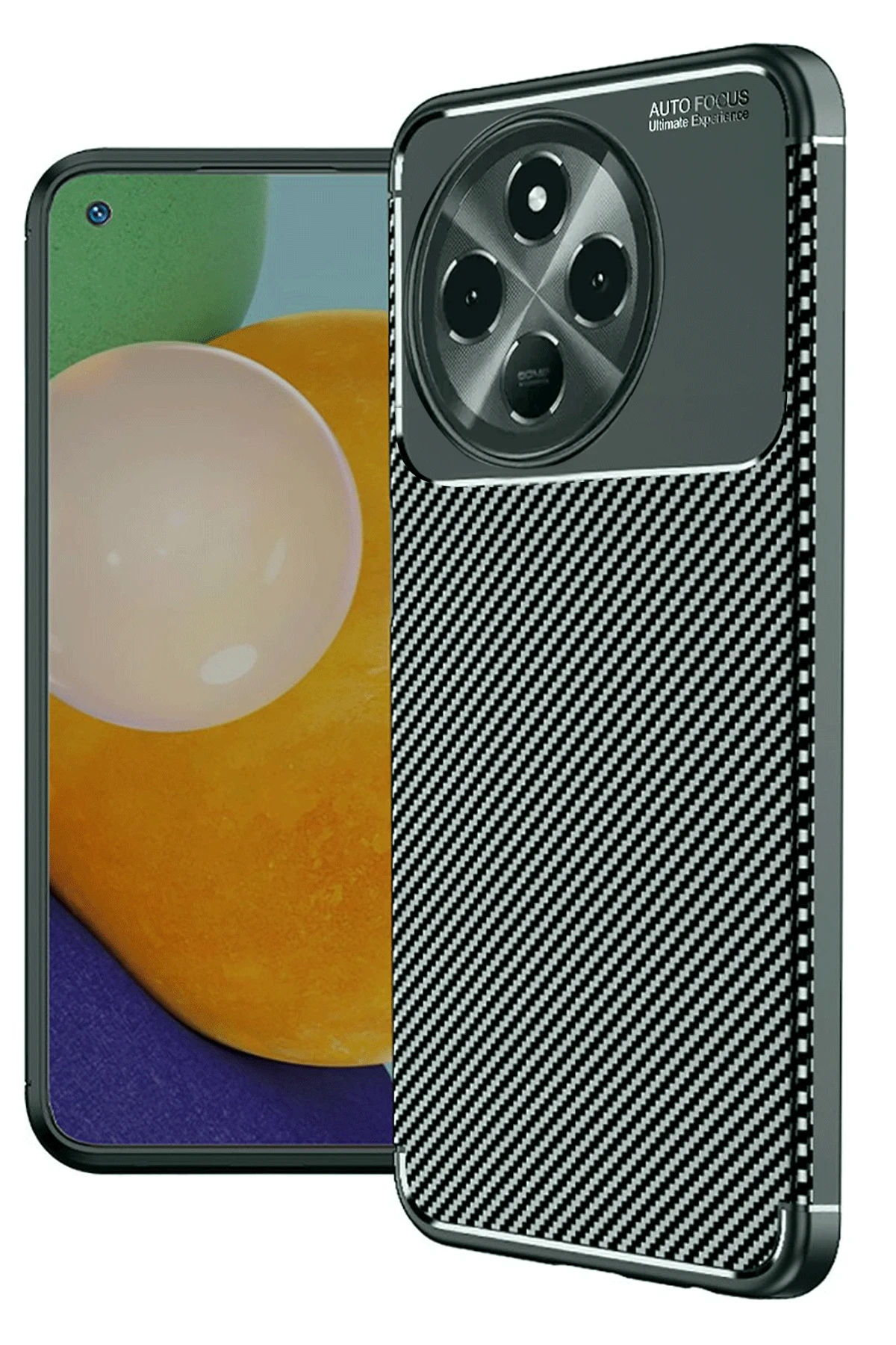 Newface Tecno Spark 30 Pro Kılıf Auto Focus Karbon Kapak - Koyu Yeşil