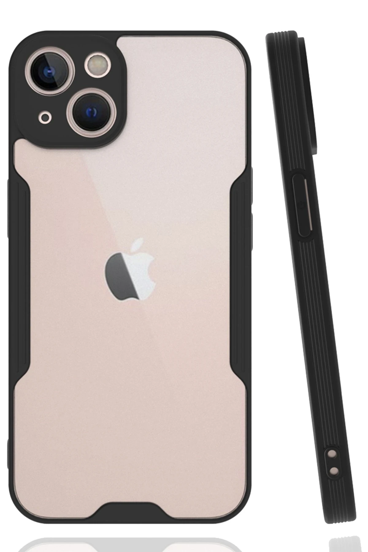 Newface iPhone 14 Kılıf Platin Silikon - Siyah
