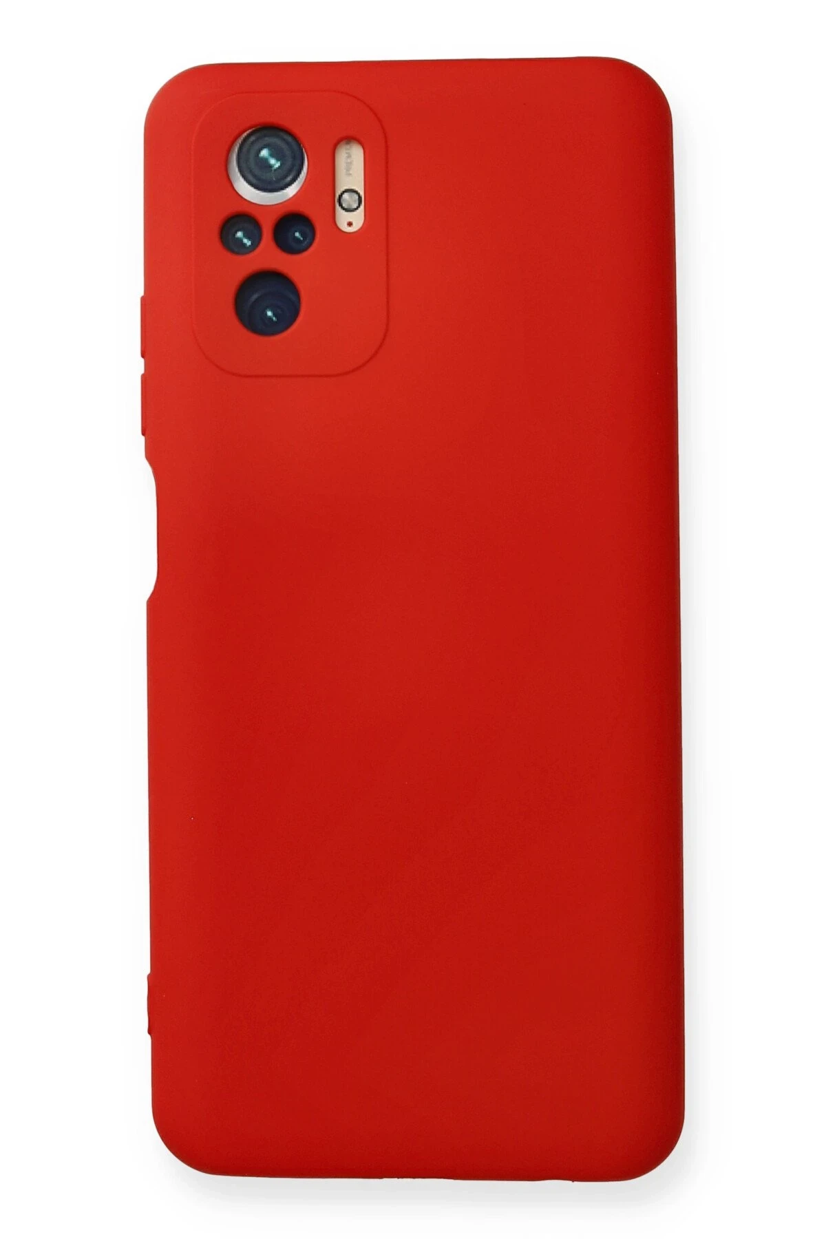 Newface Xiaomi Redmi Note 10 Kılıf Nano içi Kadife Silikon - Kırmızı