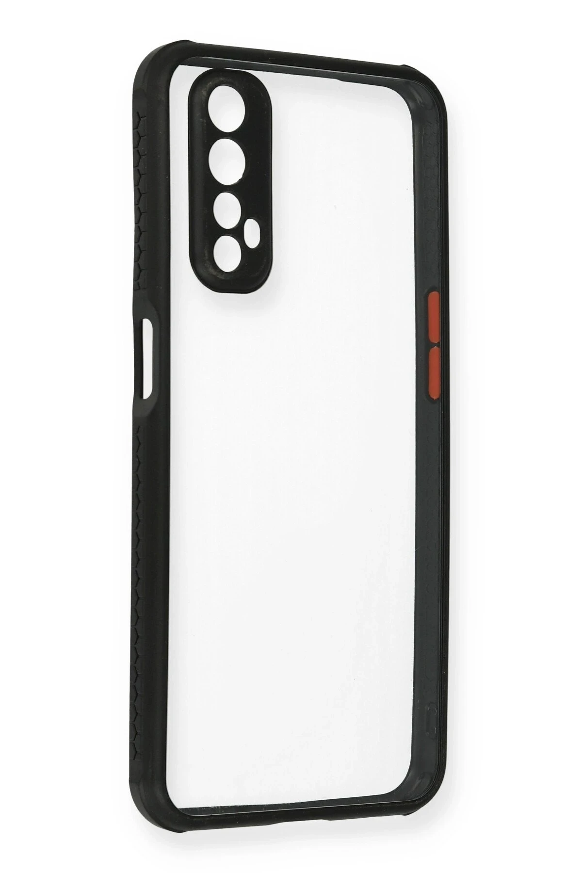 Newface Realme 7 Kılıf Miami Şeffaf Silikon - Siyah