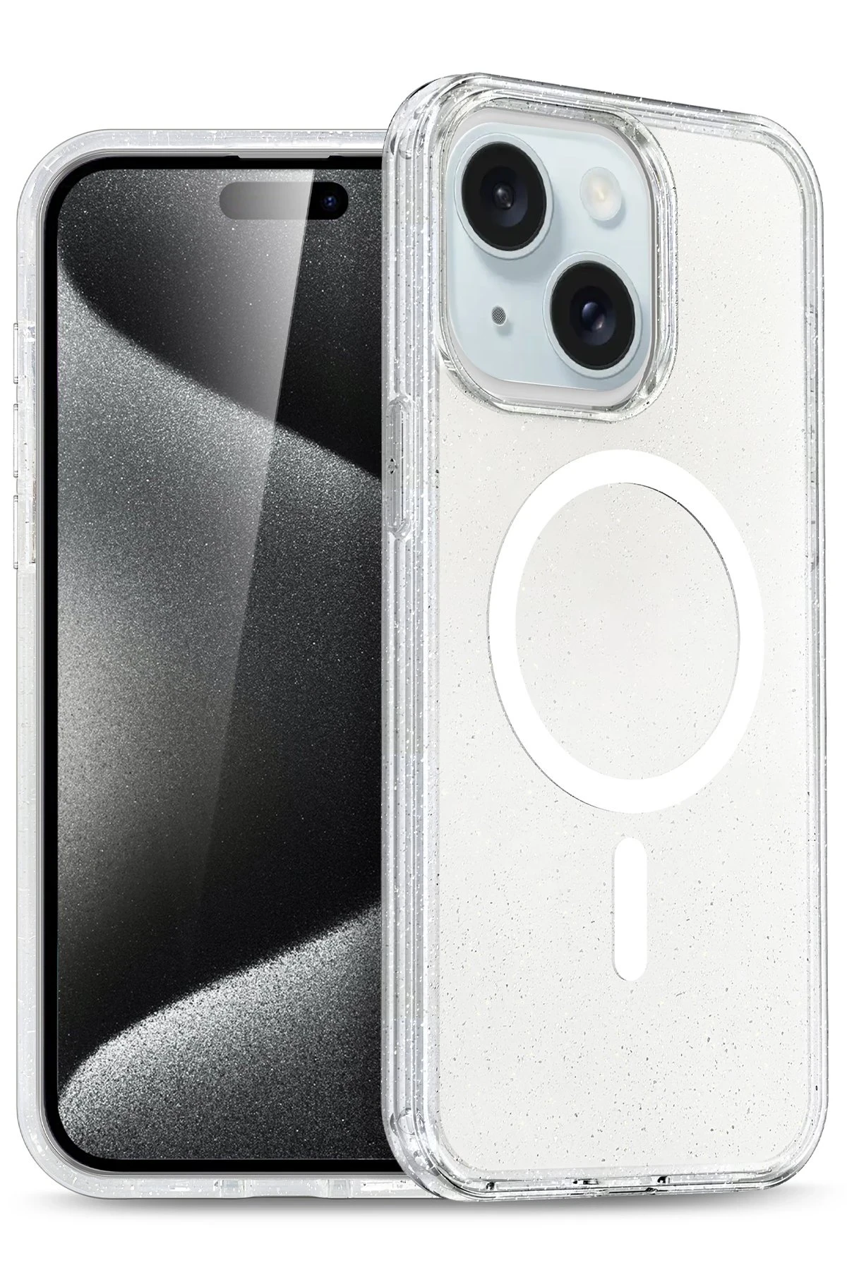 Newface iPhone 15 Kılıf Glow Magsafe Kapak - Şeffaf