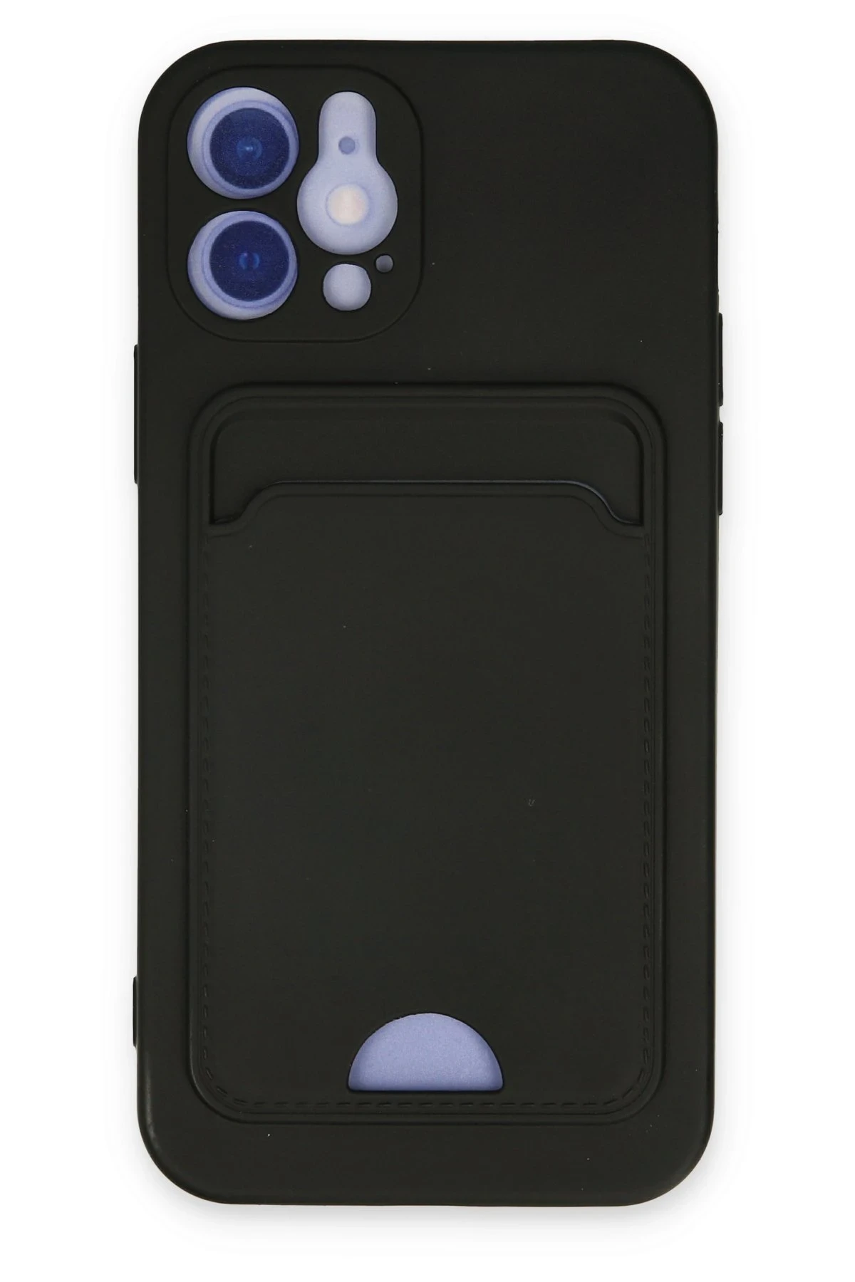 Newface iPhone 12 Kılıf Kelvin Kartvizitli Silikon - Siyah