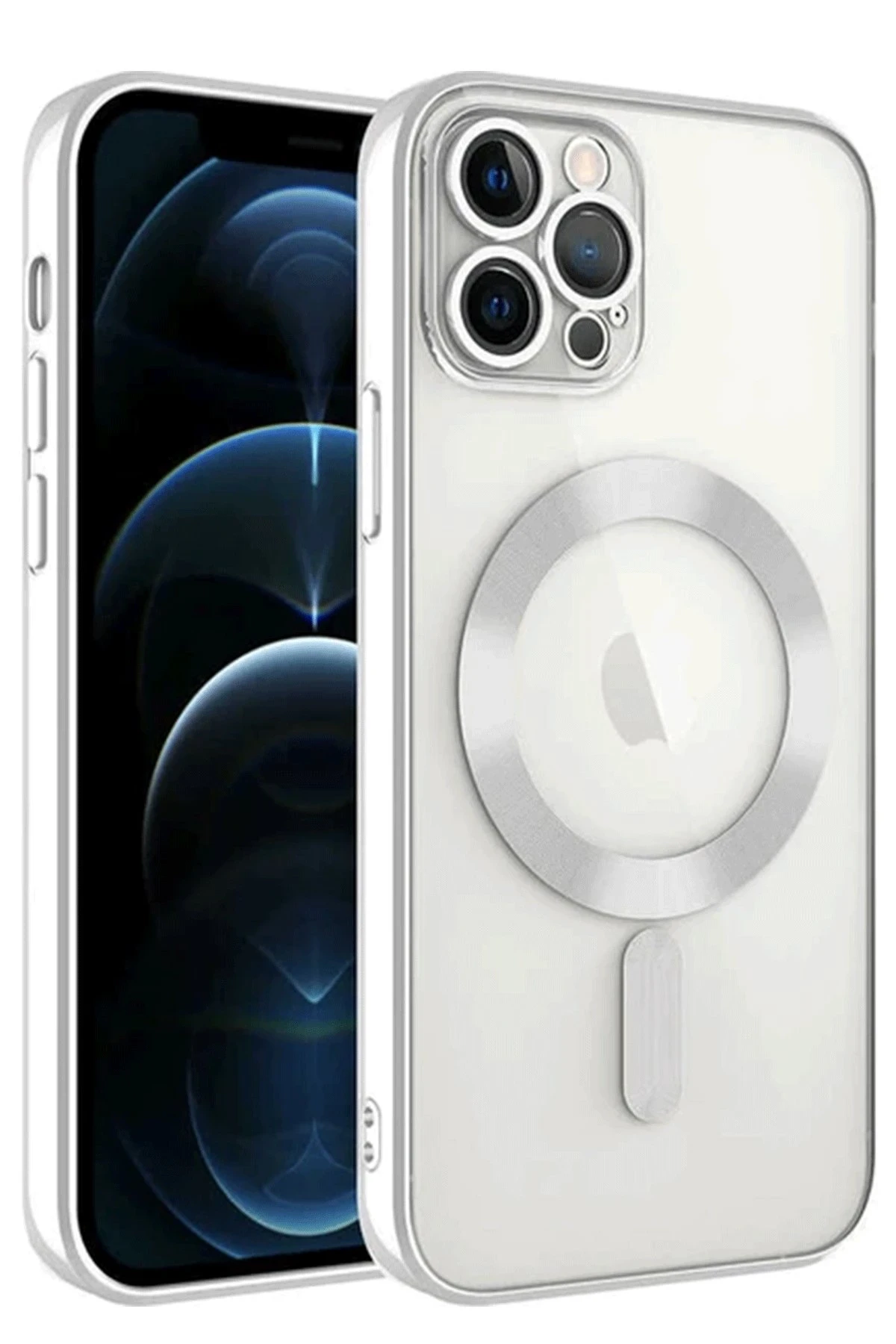 Newface iPhone 14 Pro Max Kılıf Kross Magneticsafe Kapak - Gümüş