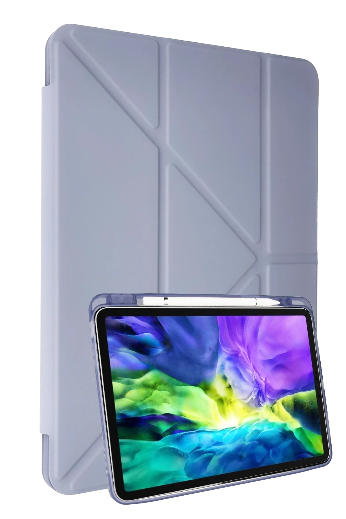 Newface Samsung Galaxy P610 Tab S6 Lite 10.4 Kılıf Kalemlikli Mars Tablet Kılıfı - Açık Mor