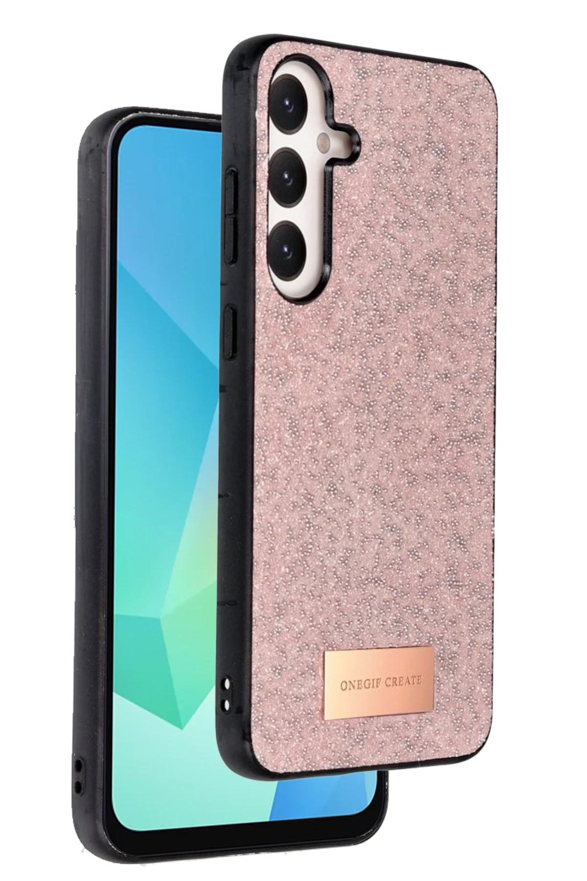 Onegif Samsung Galaxy A36 Bright Simli Kapak - Pembe