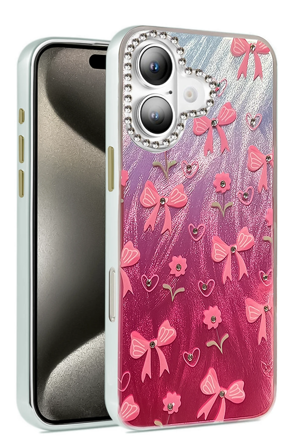 Newface iPhone 16 Kılıf Blade Aynalı Desenli Kapak - Desen 3
