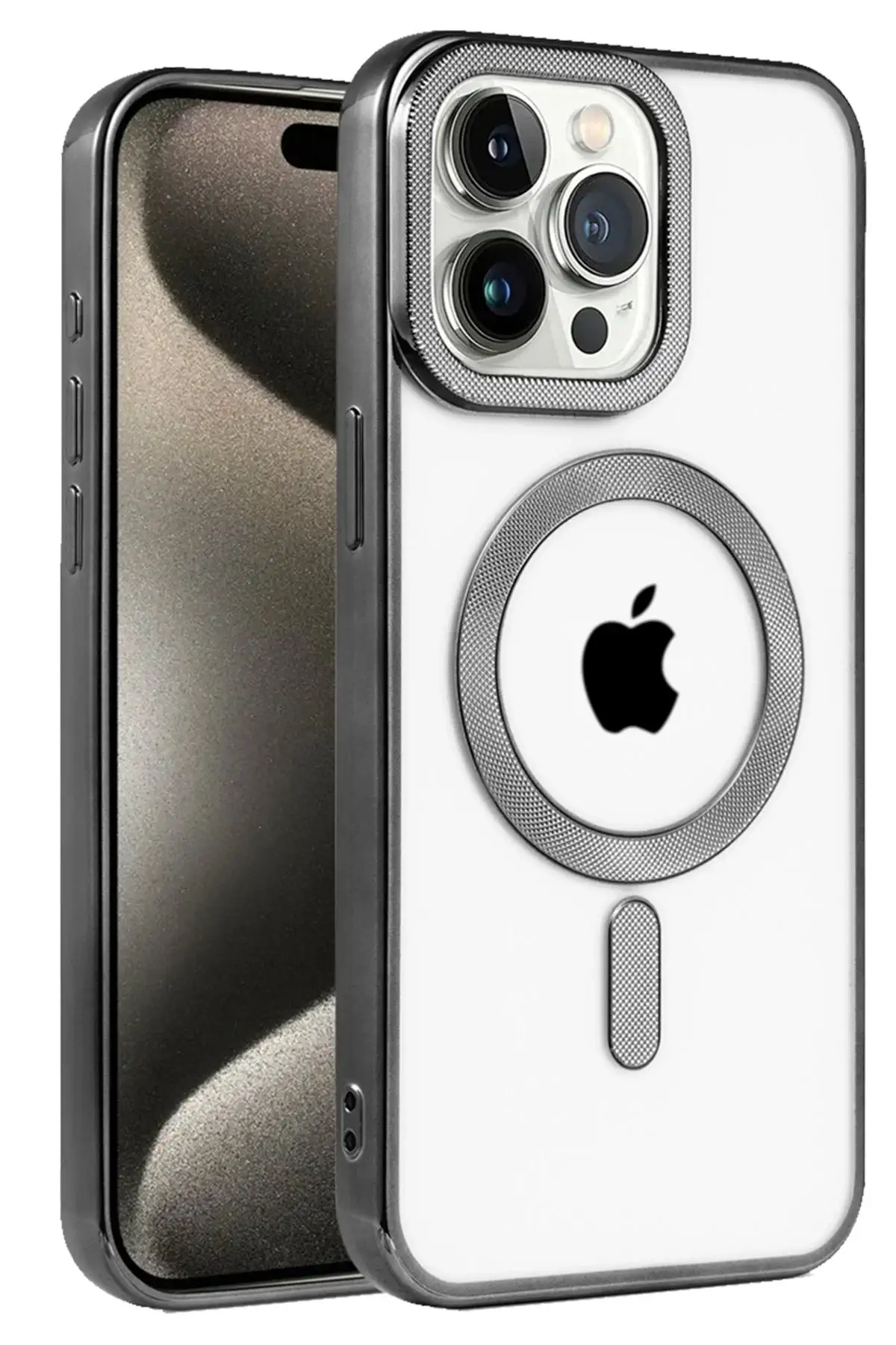 Newface iPhone 15 Pro Max Kılıf Kronos Magsafe Kapak - Siyah
