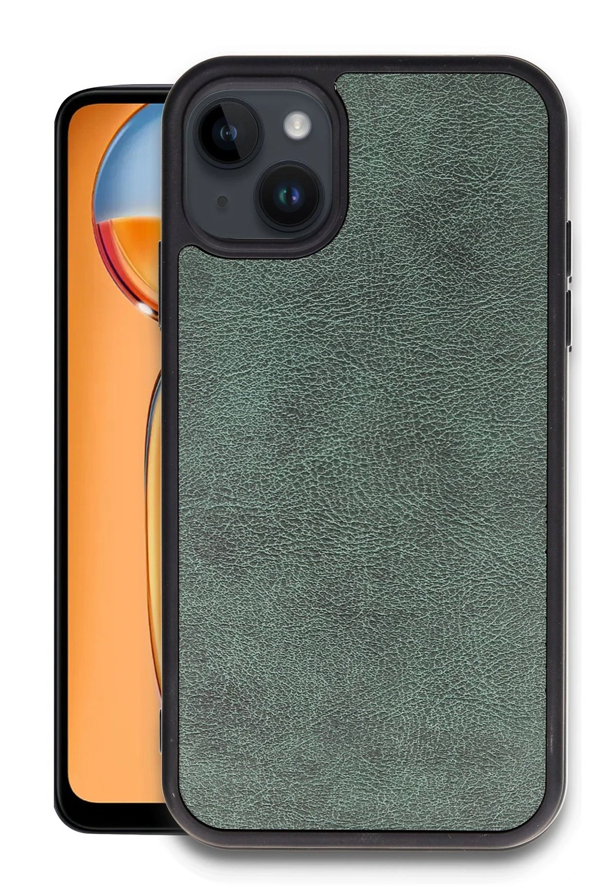 Newface iPhone 14 Kılıf Aras Deri Kapak - Koyu Yeşil