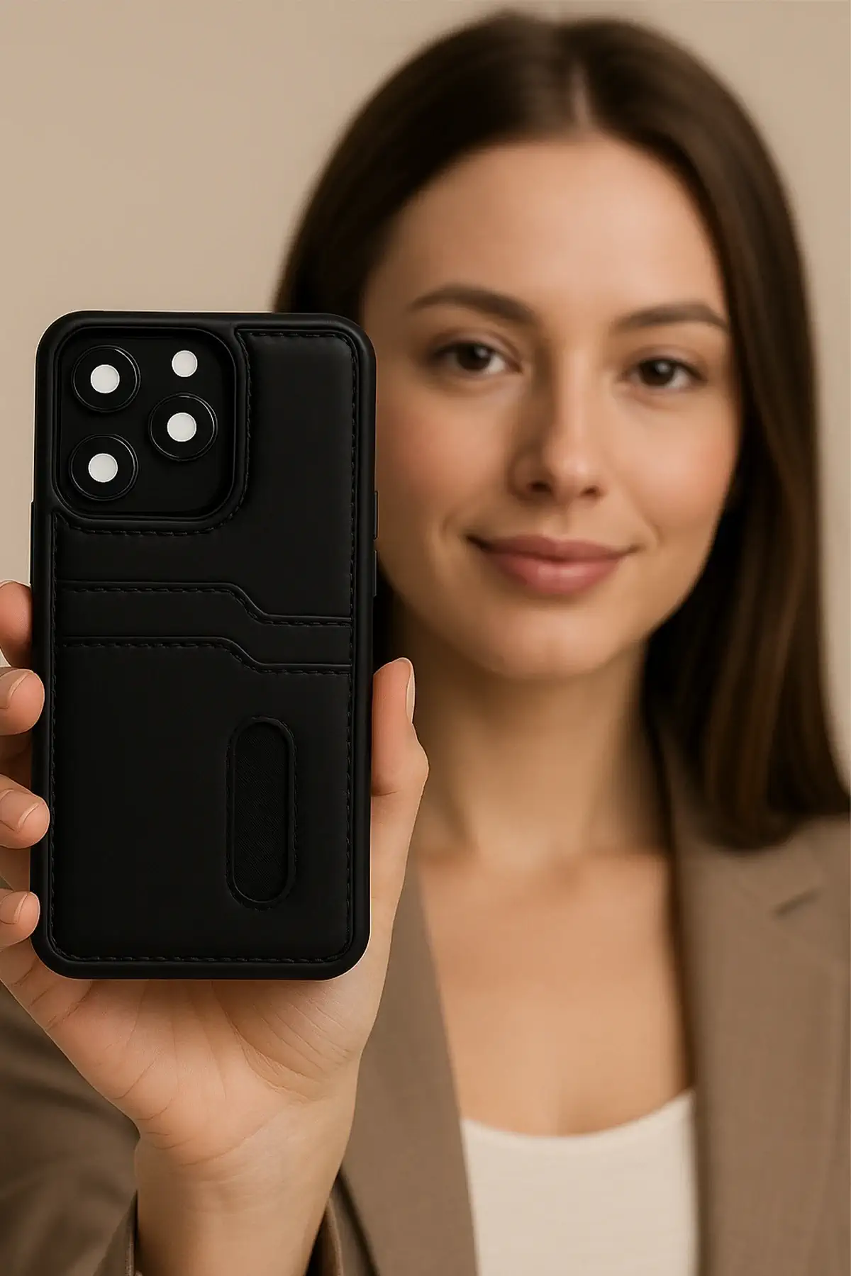 Newface Xiaomi Redmi Note 14 4G Kılıf Sara Kartvizitli Deri Kılıf - Koyu Yeşil