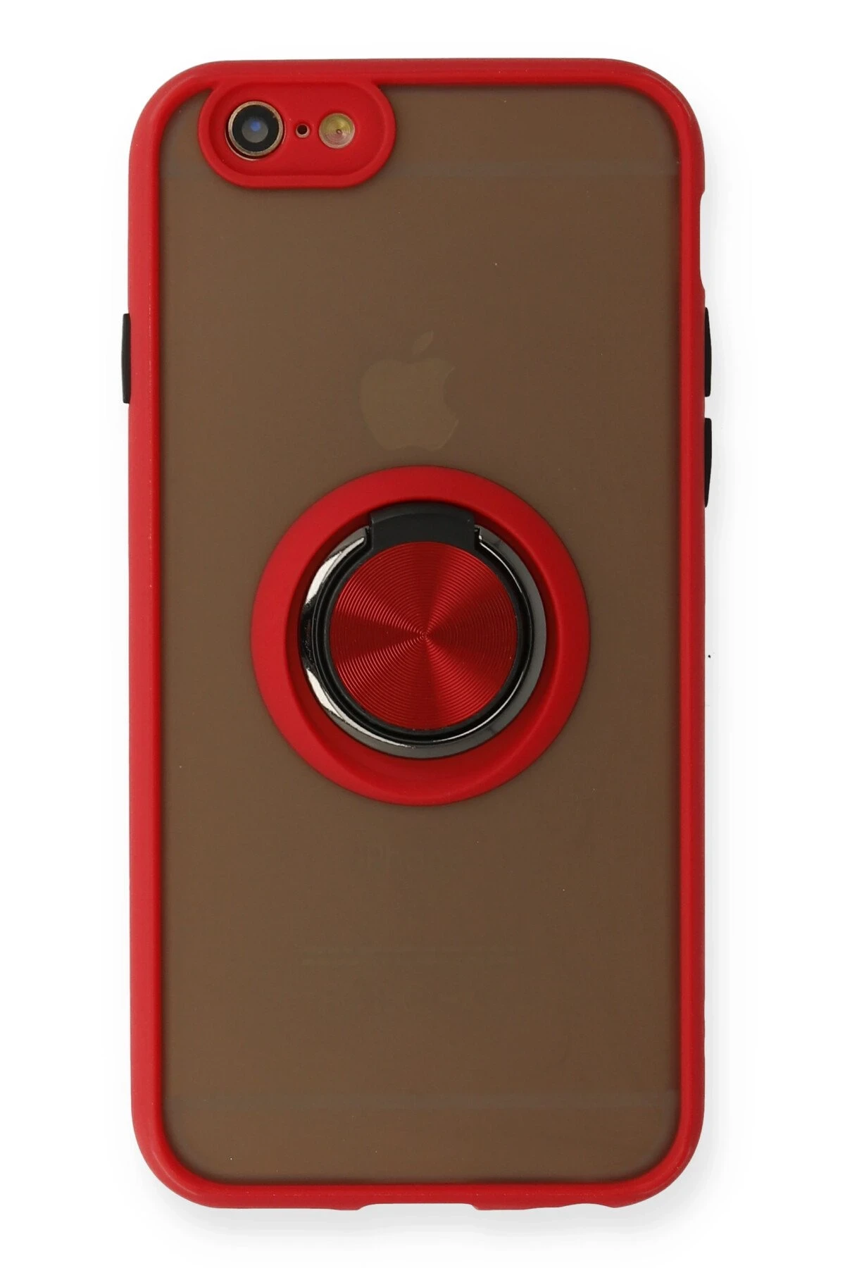Newface iPhone 6 Kılıf Montreal Yüzüklü Silikon Kapak - Kırmızı