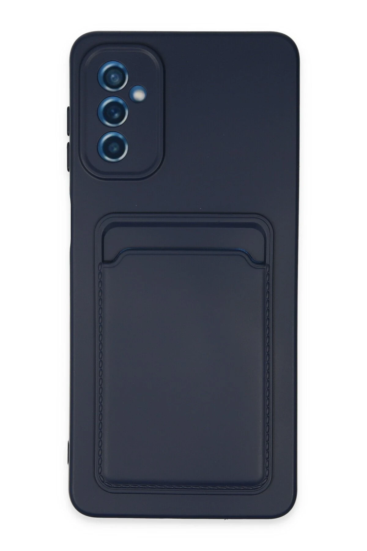 Newface Samsung Galaxy M52 5G Kılıf Kelvin Kartvizitli Silikon - Lacivert