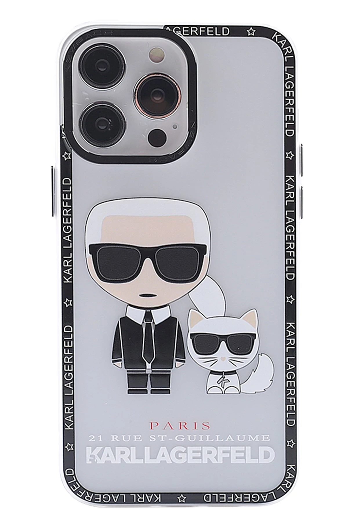 Newface iPhone 14 Pro Kılıf Prada Desenli Kapak - Prada Şeffaf - 1