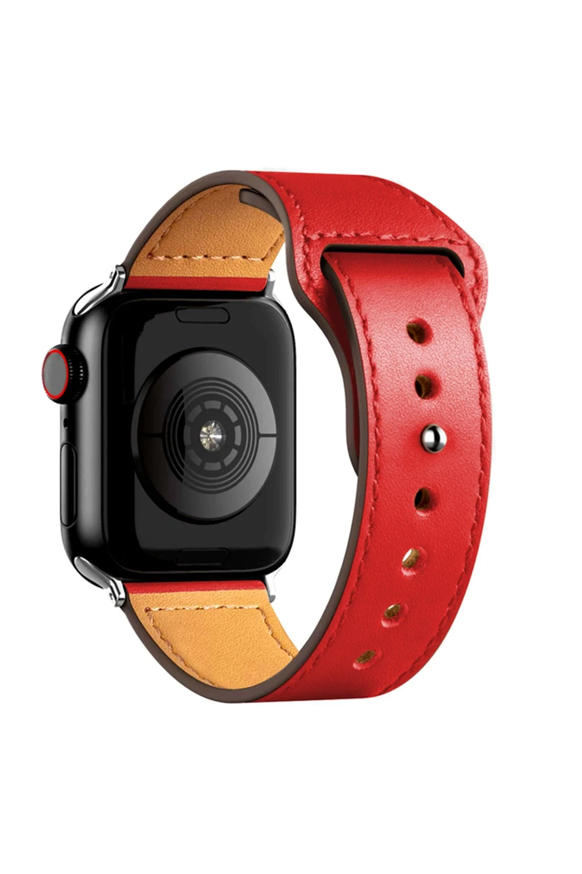 Newface Apple Watch 42mm KR415 Luaz Deri Kordon - Kırmızı