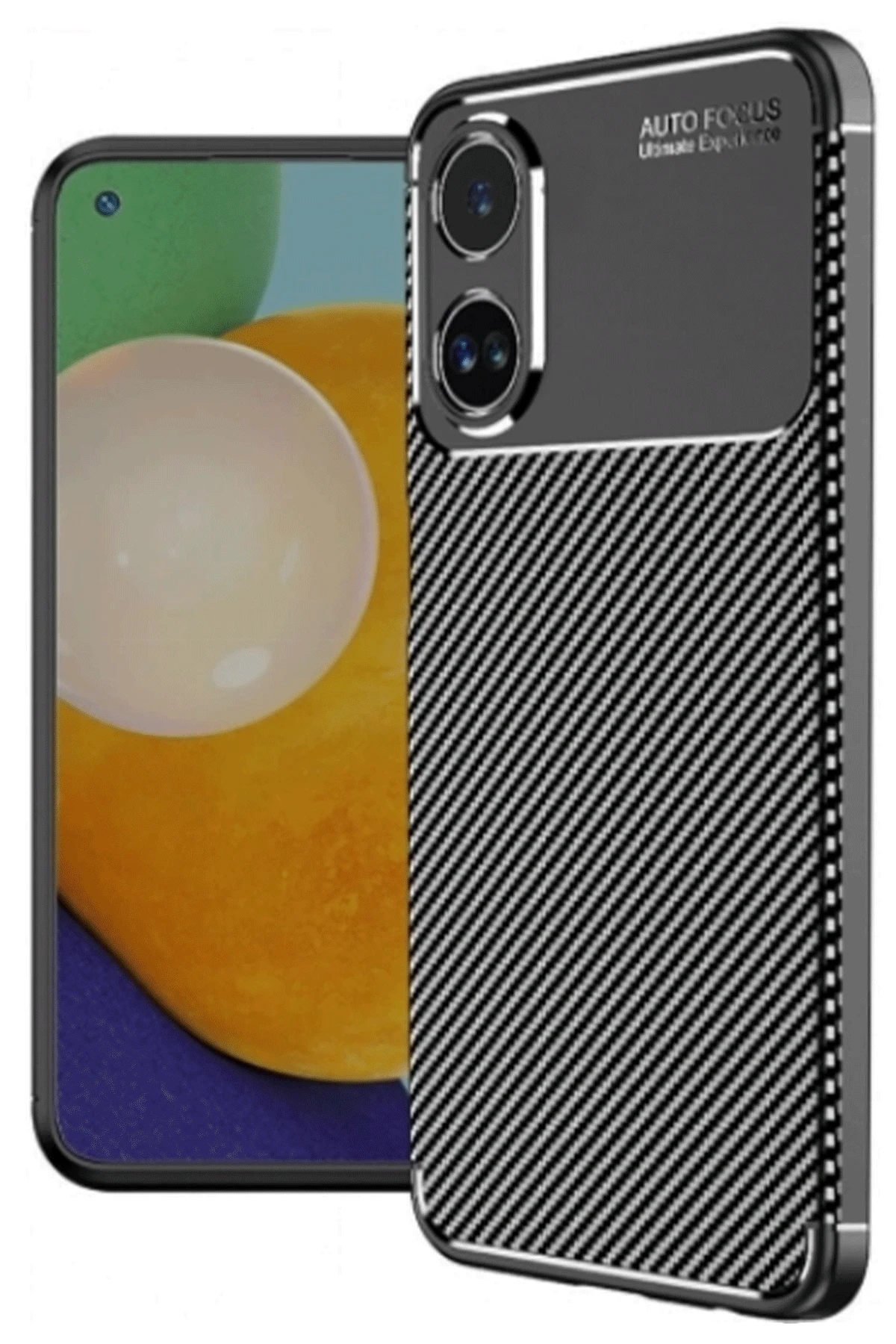 Newface Oppo A38 Kılıf Auto Focus Karbon Kapak - Siyah