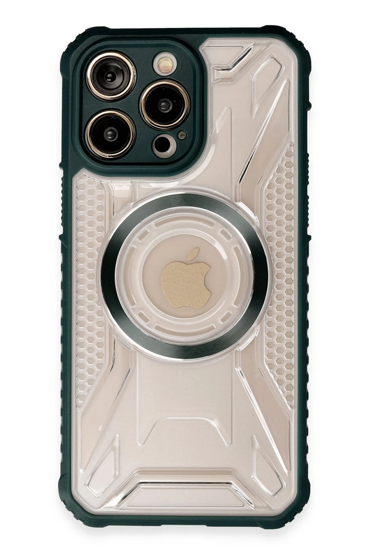 Newface iPhone 14 Pro Max Kılıf Prag Magneticsafe Kapak - Koyu Yeşil