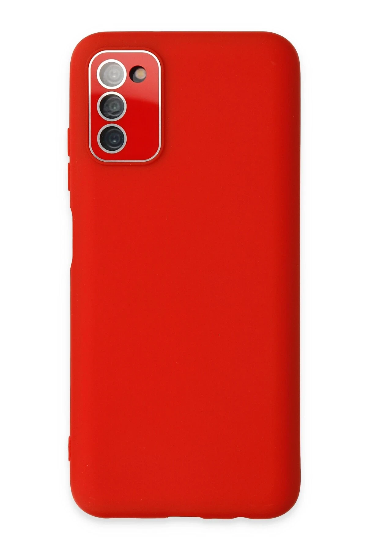 Newface Samsung Galaxy A03S Kılıf Lansman Glass Kapak - Kırmızı