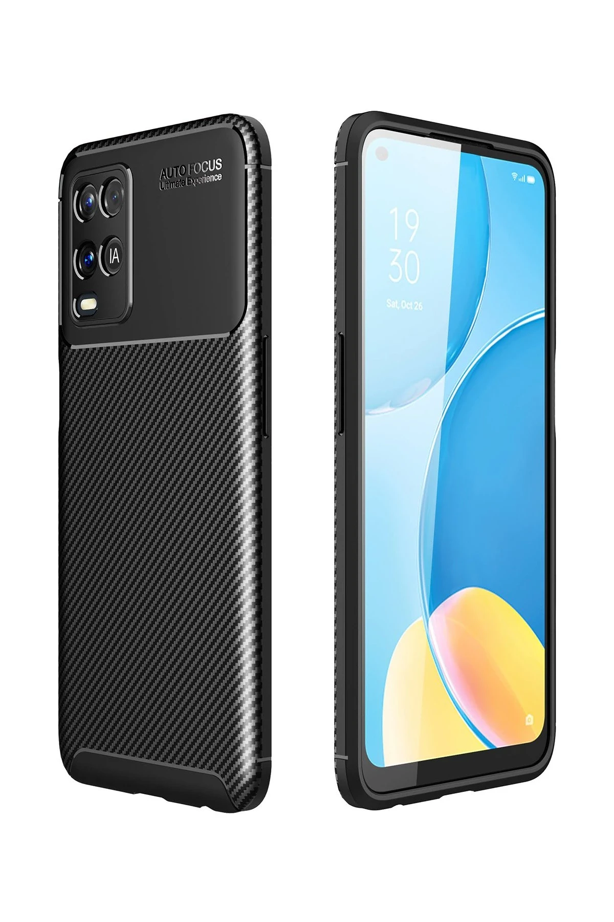 Newface Oppo A54 4G Kılıf Auto Focus Karbon Kapak - Siyah