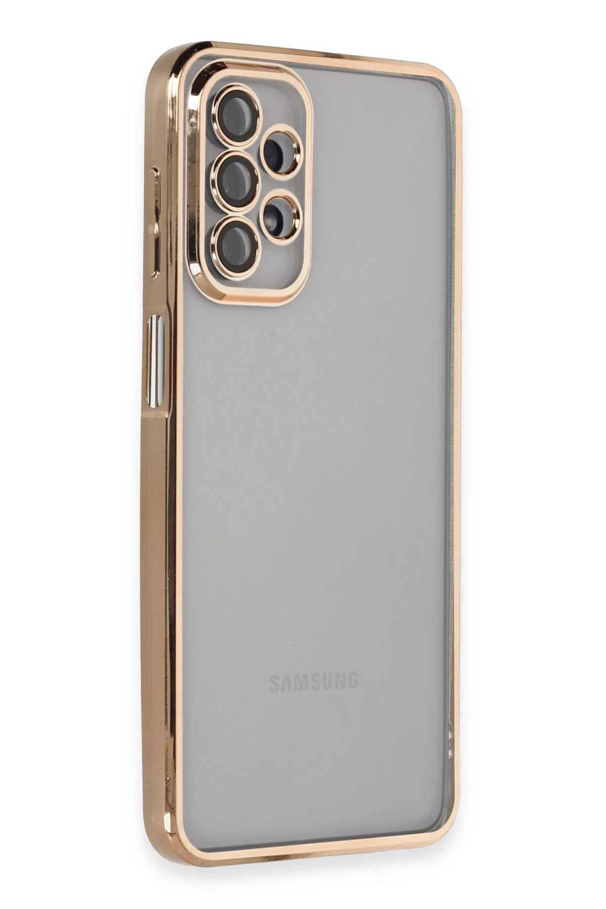 Newface Samsung Galaxy A23 4G Kılıf Razer Lensli Silikon - Gold