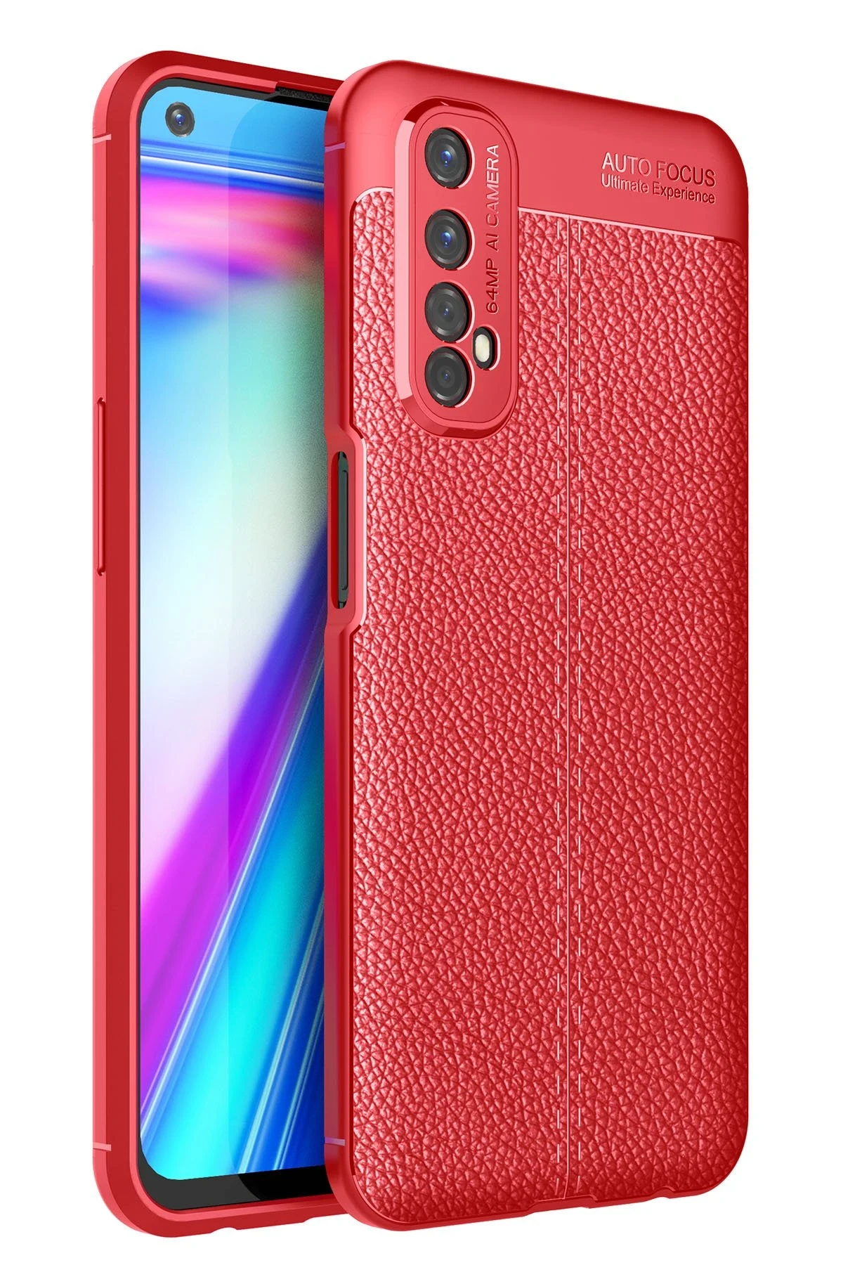 Newface Realme 7 Kılıf Auto Focus Kapak - Kırmızı