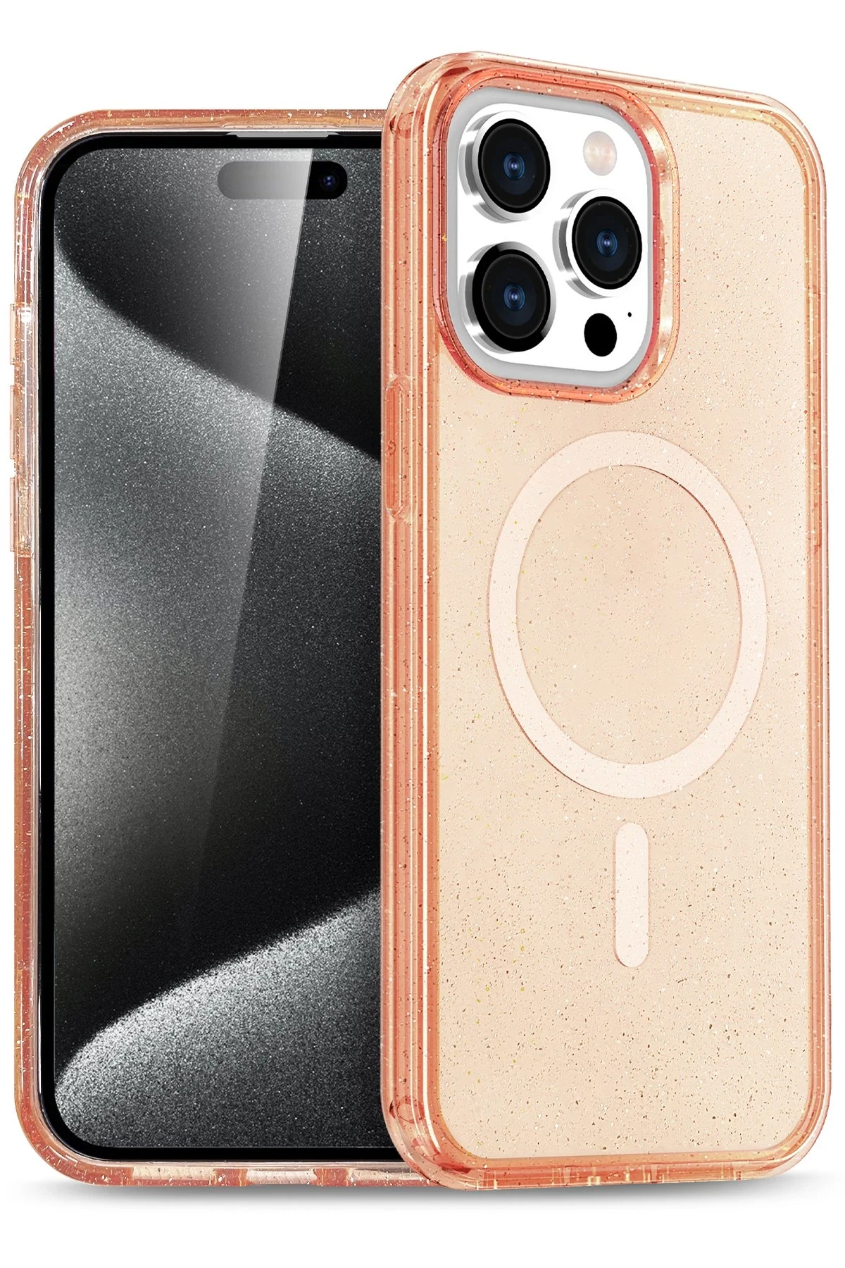 Newface iPhone 14 Pro Kılıf Glow Magsafe Kapak - Turuncu