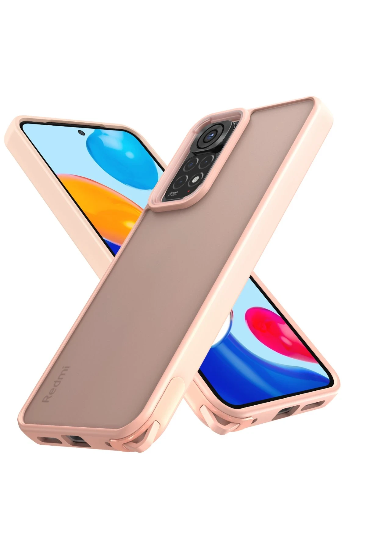 Newface Xiaomi Redmi Note 11 Kılıf Elegant Kapak - Pudra