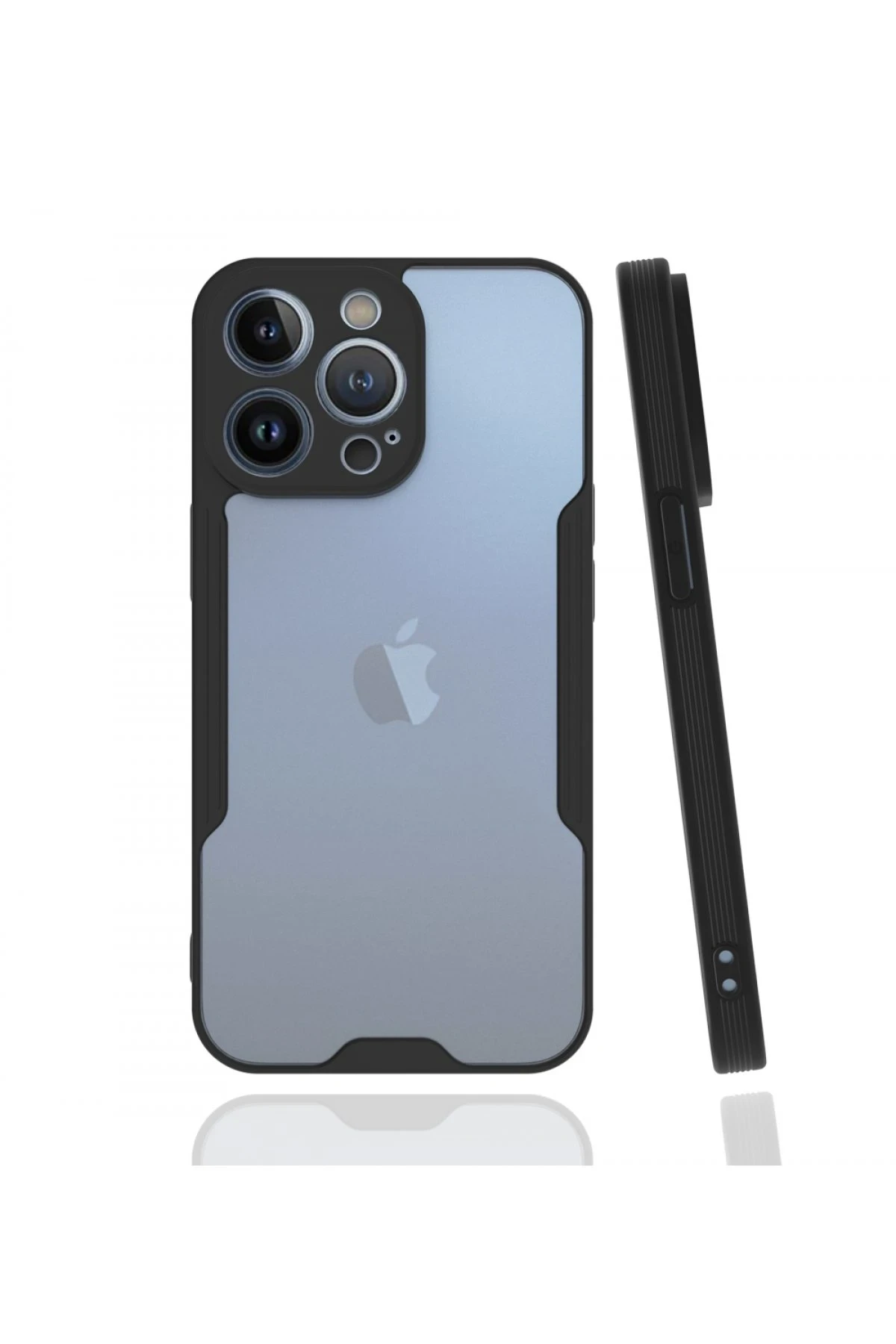 Newface iPhone 13 Pro Max Kılıf Platin Silikon - Siyah