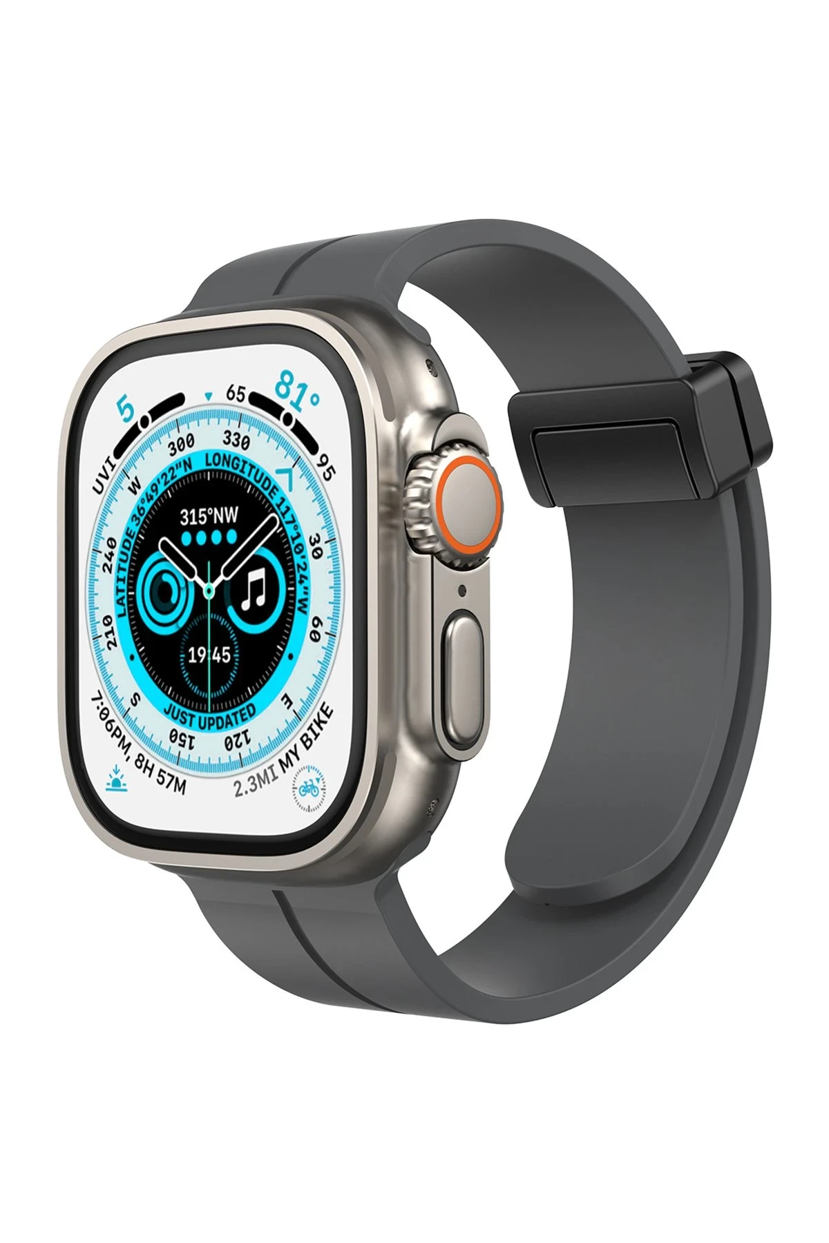Newface Apple Watch 42mm KR412 Elegance Stylısh Kordon - Füme