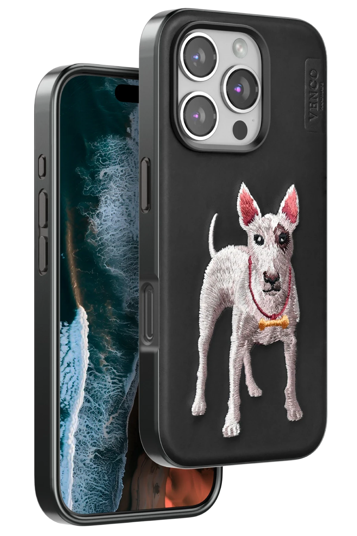 Venco iPhone 16 Pro Perma Desenli Kapak - Siyah