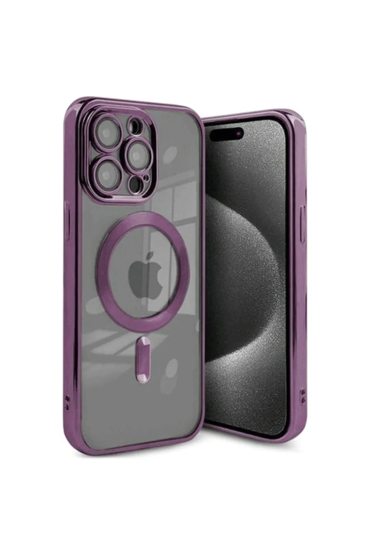Newface iPhone 15 Pro Kılıf Kross Magneticsafe Kapak - Mor
