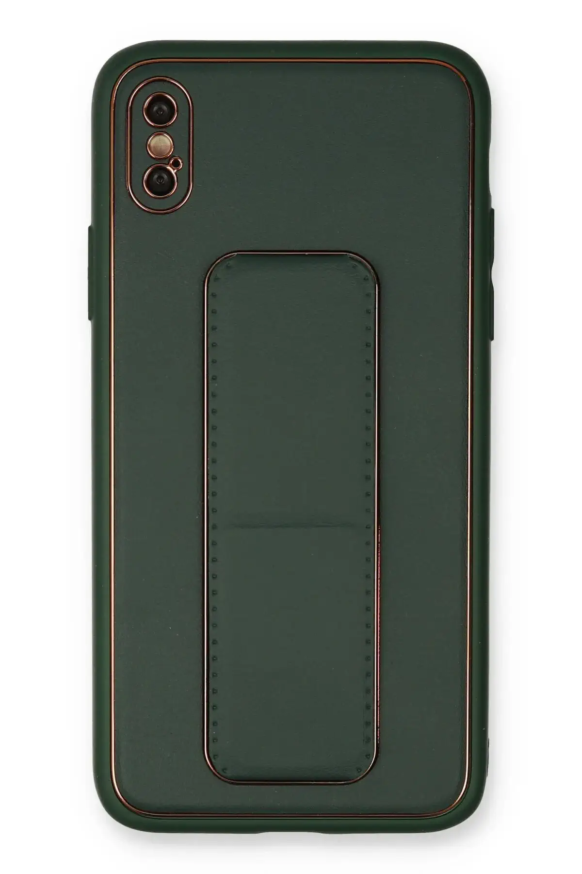 Newface iPhone XS Max Kılıf Coco Deri Standlı Kapak - Yeşil