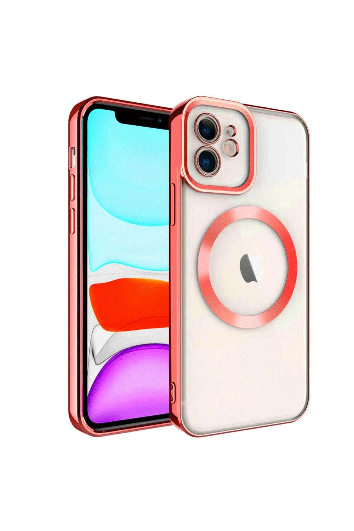 Newface iPhone 12 Kılıf Kross Magneticsafe Kapak - Kırmızı