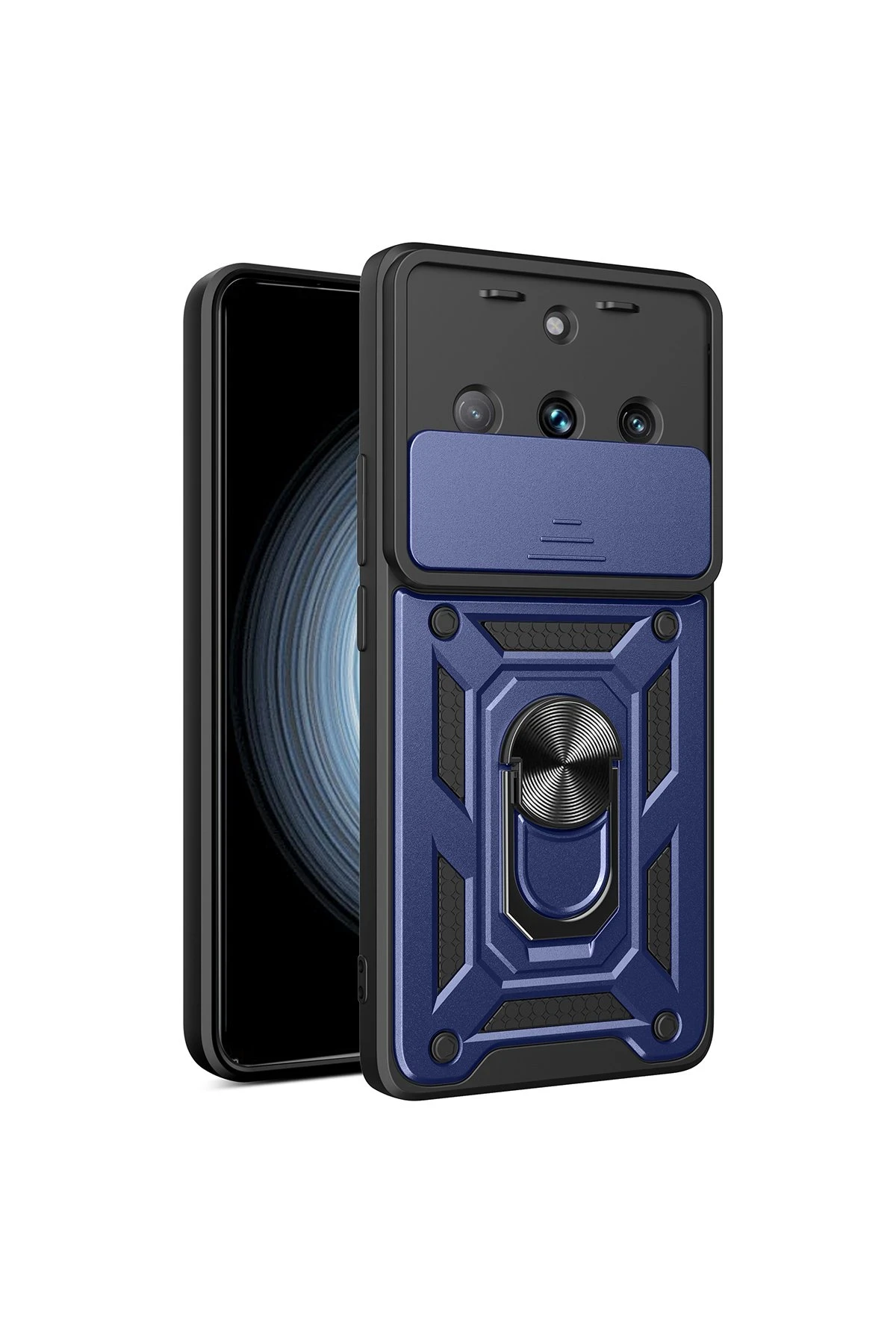 Newface Realme 11 Pro Kılıf Pars Lens Yüzüklü Silikon - Lacivert