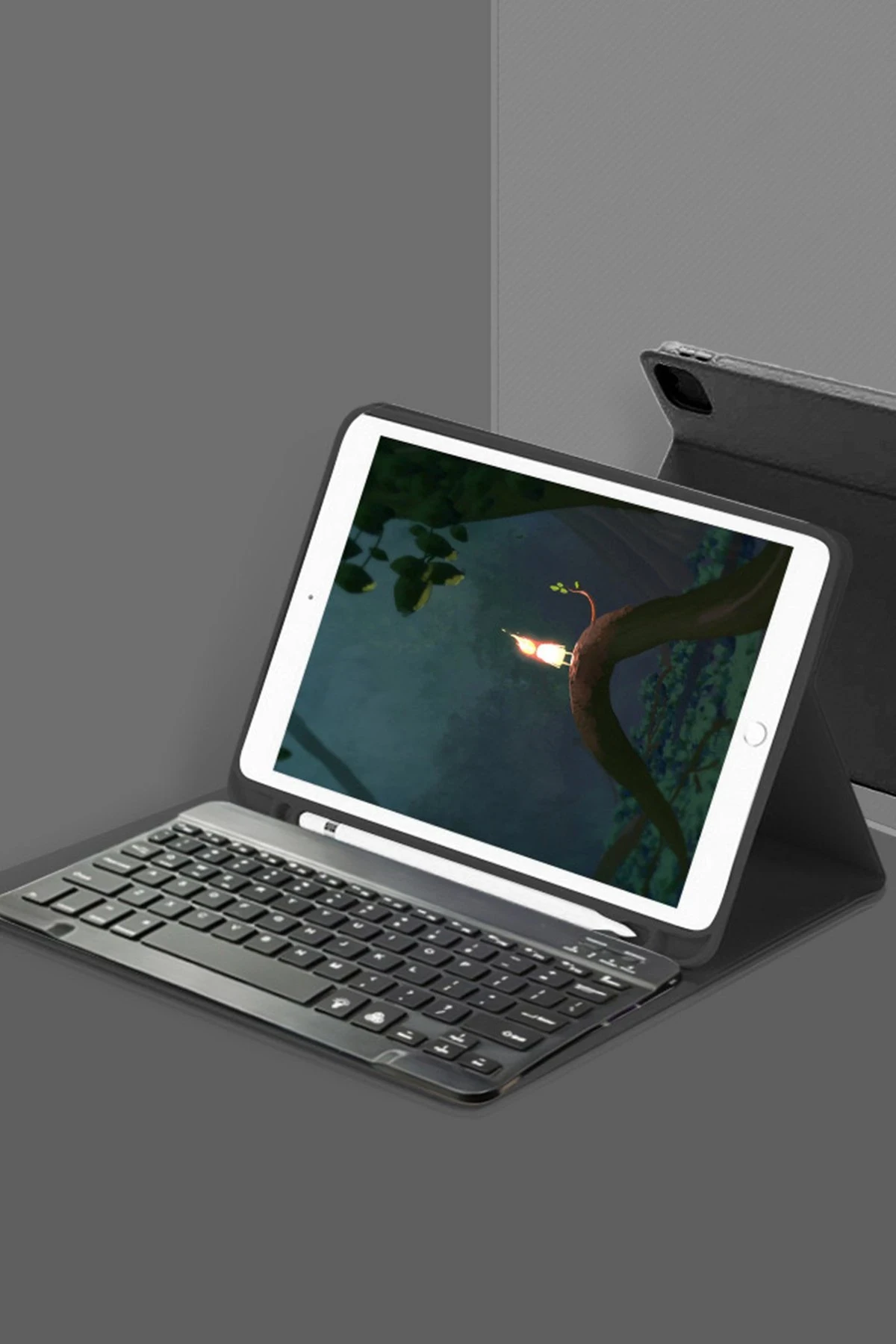 Newface Samsung Galaxy X200 Tab A8 10.5 Kılıf KC01 Smart Klavyeli Tablet Kılıfı - Siyah