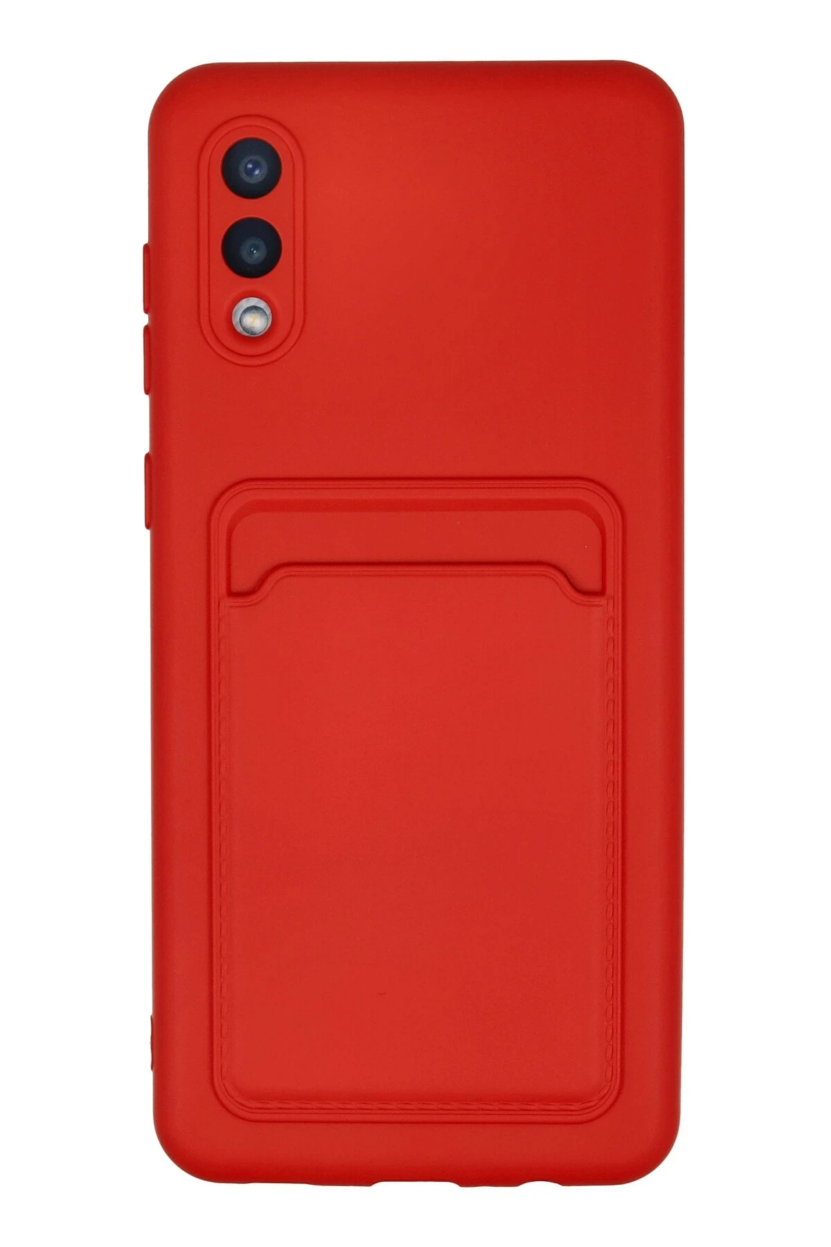 Newface Samsung Galaxy A02 Kılıf Kelvin Kartvizitli Silikon - Kırmızı