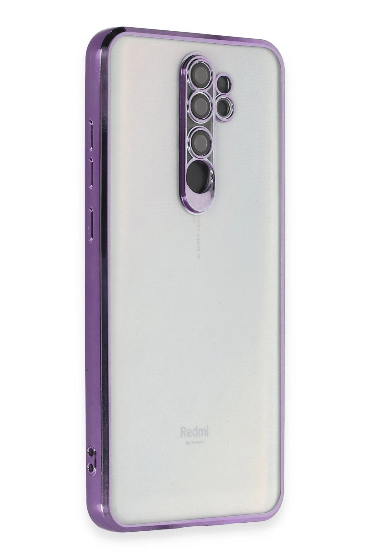 Newface Xiaomi Redmi Note 8 Pro Kılıf Razer Lensli Silikon - Mor