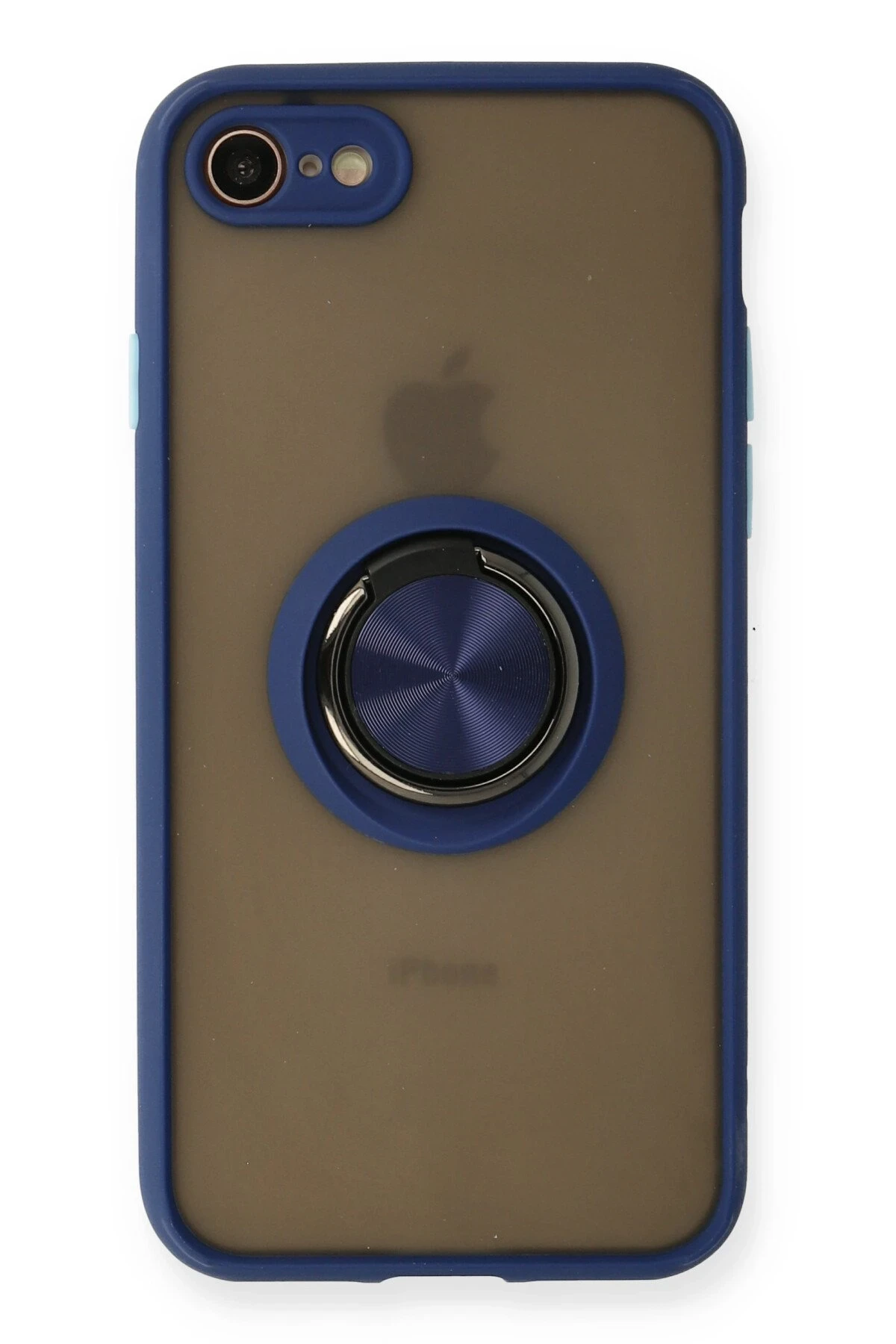 Newface iPhone 7 Kılıf Montreal Yüzüklü Silikon Kapak - Lacivert