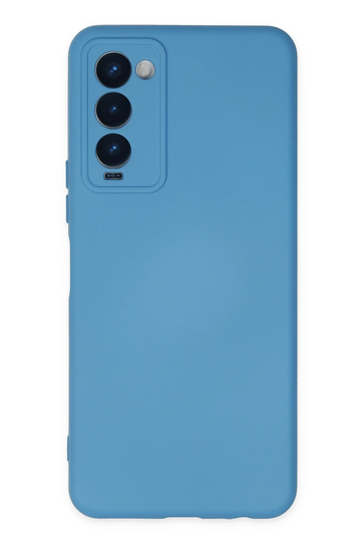 Newface Tecno Camon 18 Kılıf Nano içi Kadife Silikon - Mavi