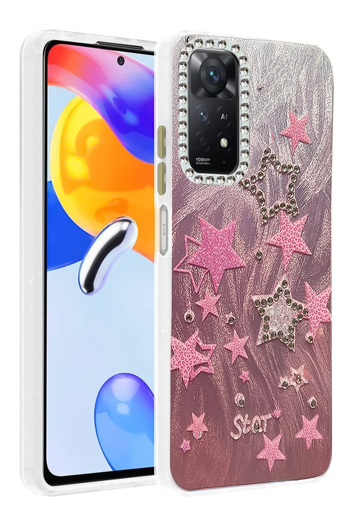 Newface Xiaomi Redmi Note 12 Pro 4G Kılıf Blade Aynalı Desenli Kapak - Desen 7