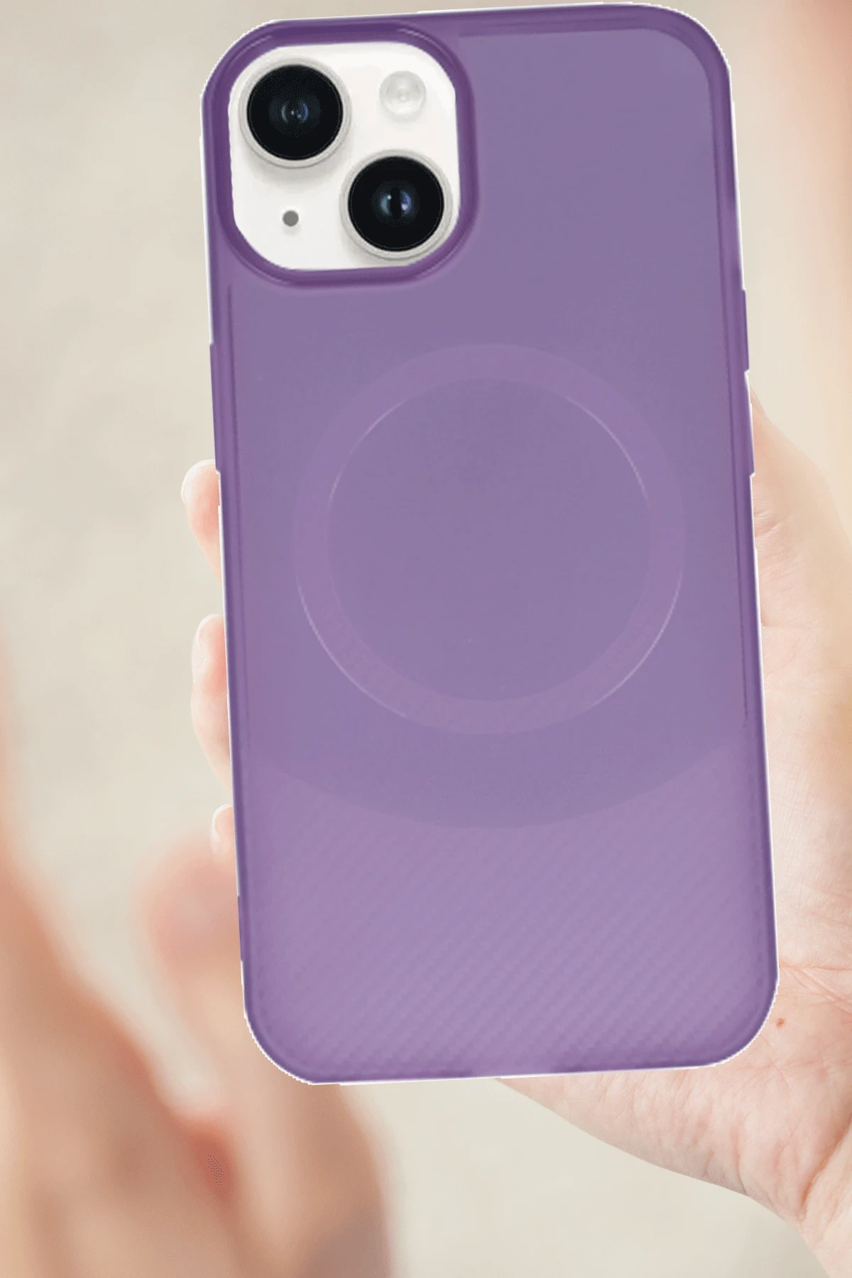 Newface iPhone 14 Kılıf Maya Karbon Kapak - Lila