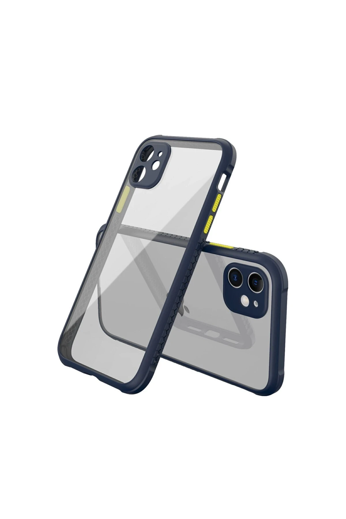 Newface iPhone 12 Mini Kılıf Miami Şeffaf Silikon - Lacivert