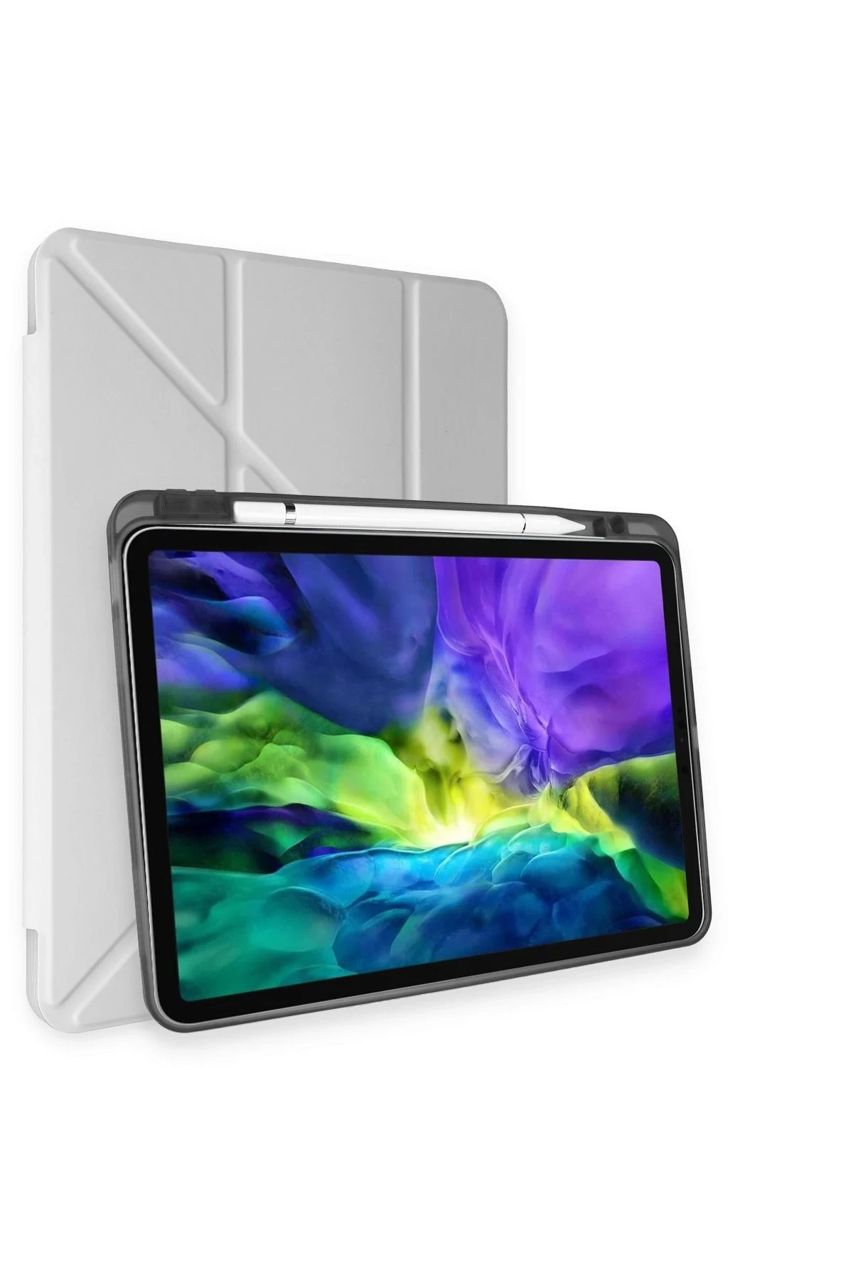 Newface iPad Pro 11 (2024) Kılıf Kalemlikli Mars Tablet Kılıfı - Gri