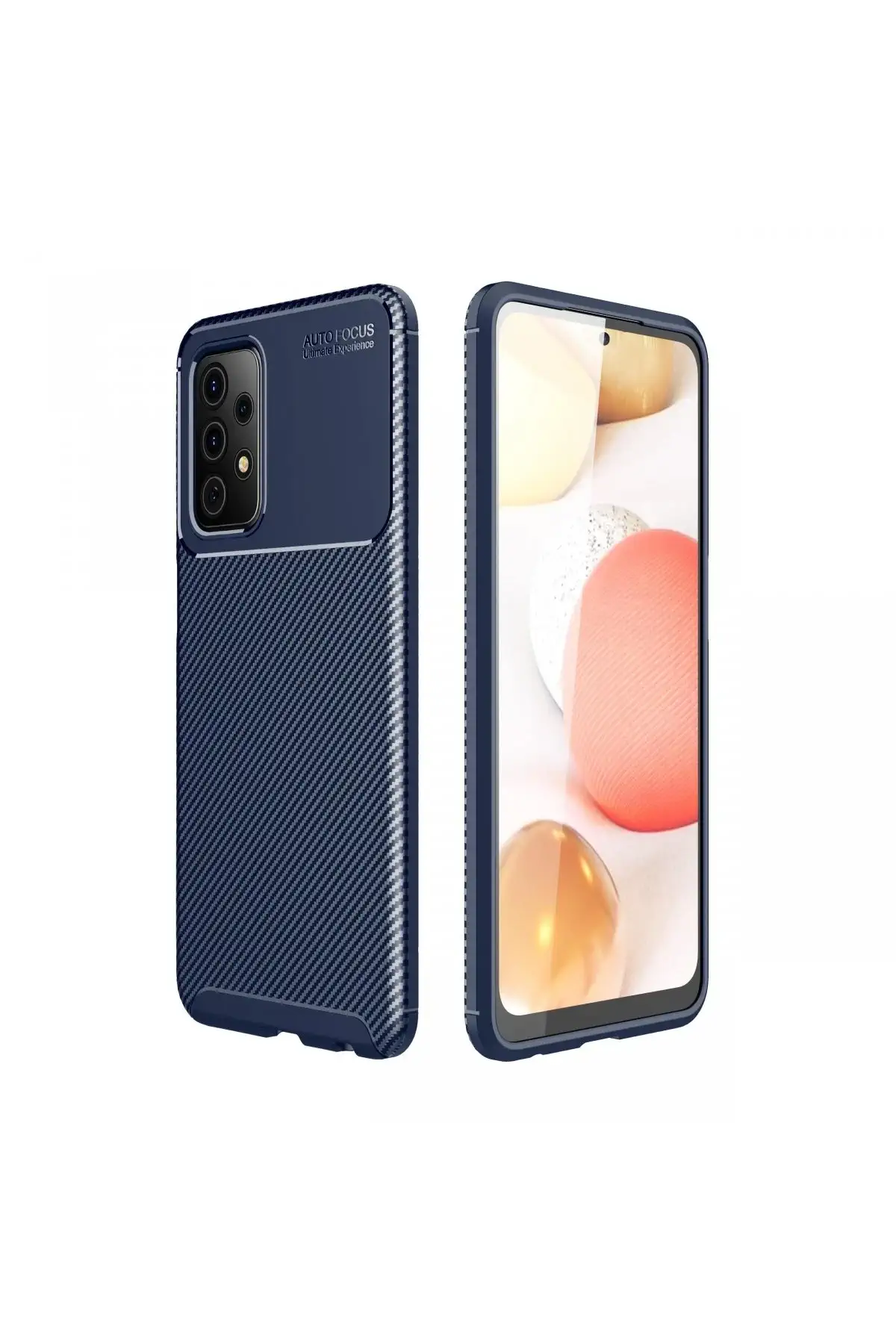 Newface Samsung Galaxy A52 Kılıf Auto Focus Karbon Kapak - Lacivert
