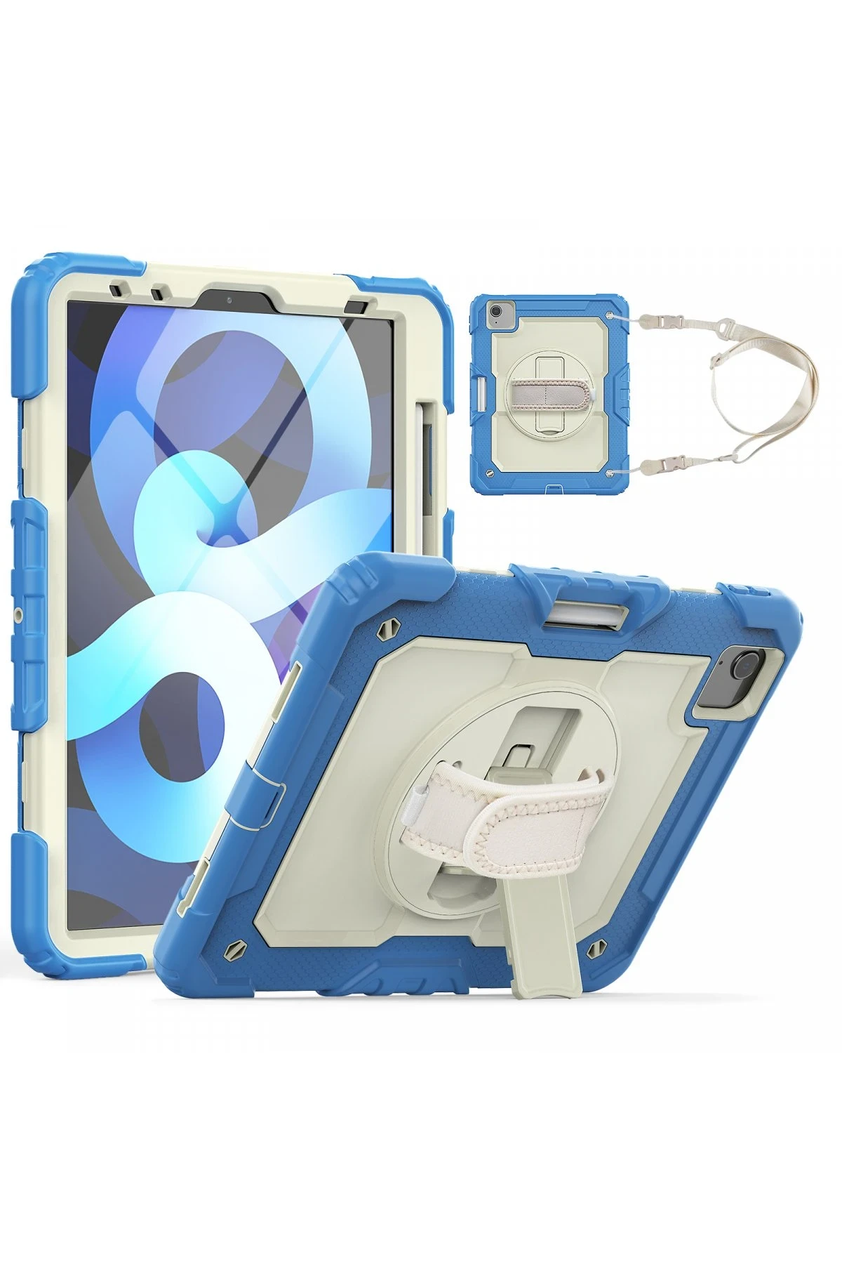 Newface iPad Pro 11 (2020) Kılıf Strap New Tablet Kapak - Mavi