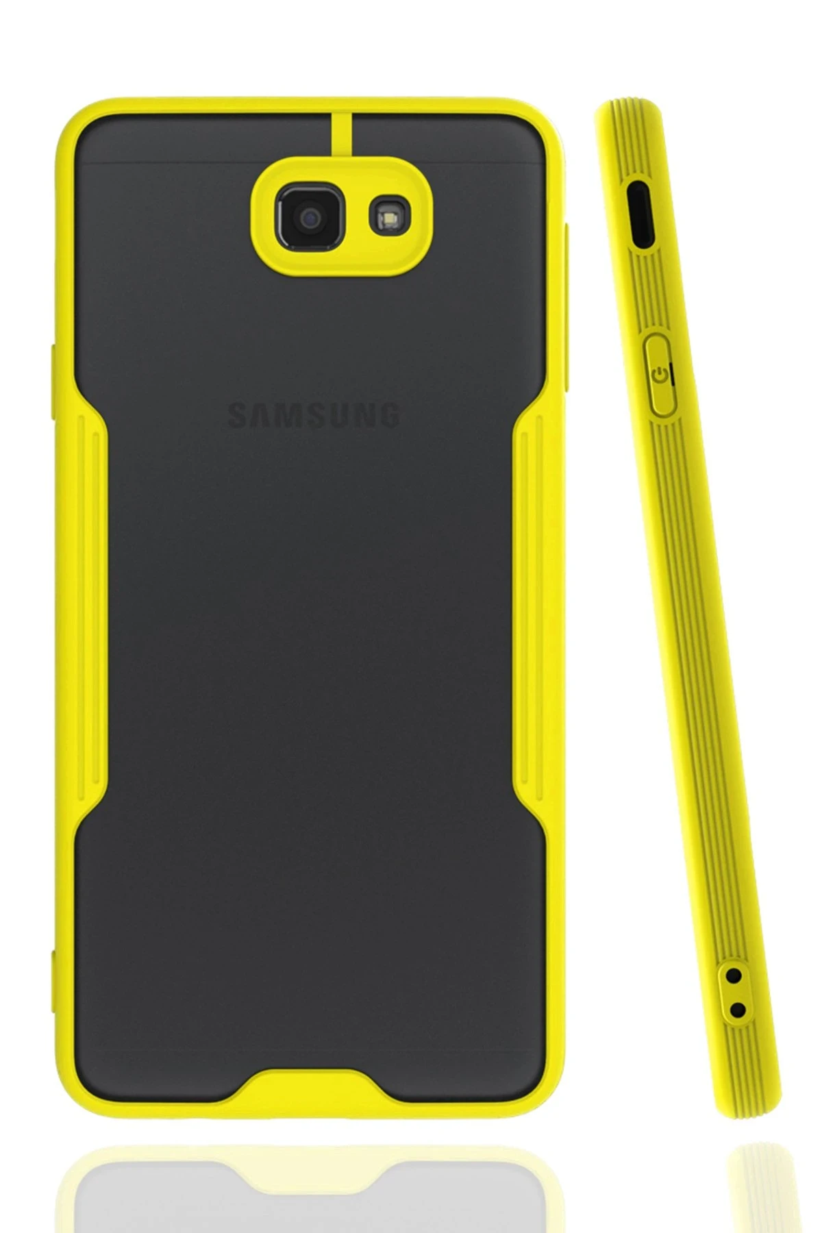 Newface Samsung Galaxy J7 Prime Kılıf Platin Silikon - Sarı
