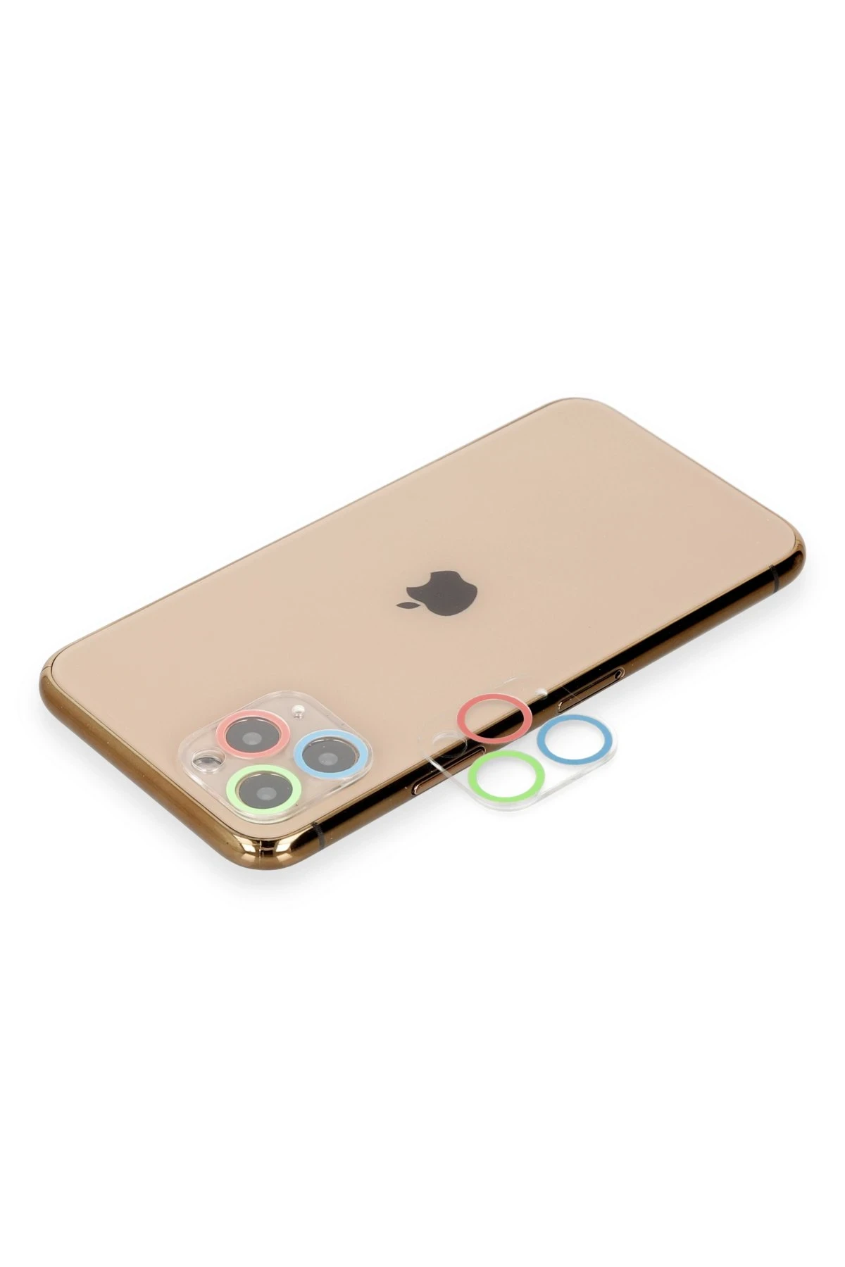 Newface iPhone 11 Pro Renkli Kamera Lens Koruma Cam - Mavi-Yeşil