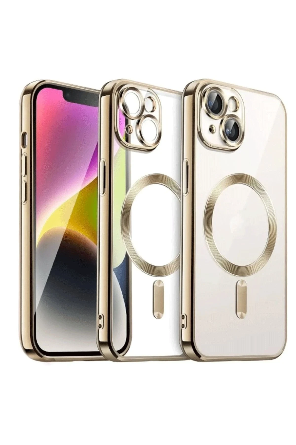 Newface iPhone 13 Kılıf Kross Magneticsafe Kapak - Gold
