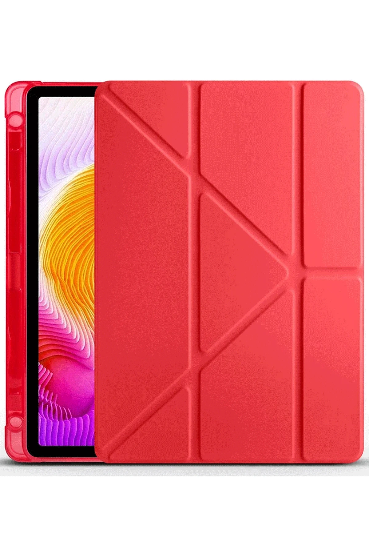 Newface Xiaomi Redmi Pad SE Kılıf Kalemlikli Mars Tablet Kılıfı - Kırmızı