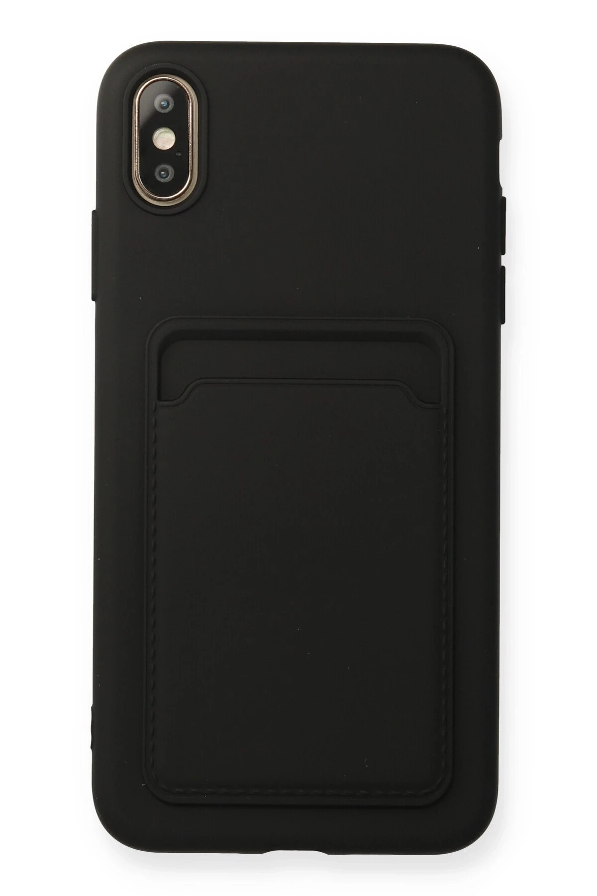 Newface iPhone XS Max Kılıf Kelvin Kartvizitli Silikon - Siyah