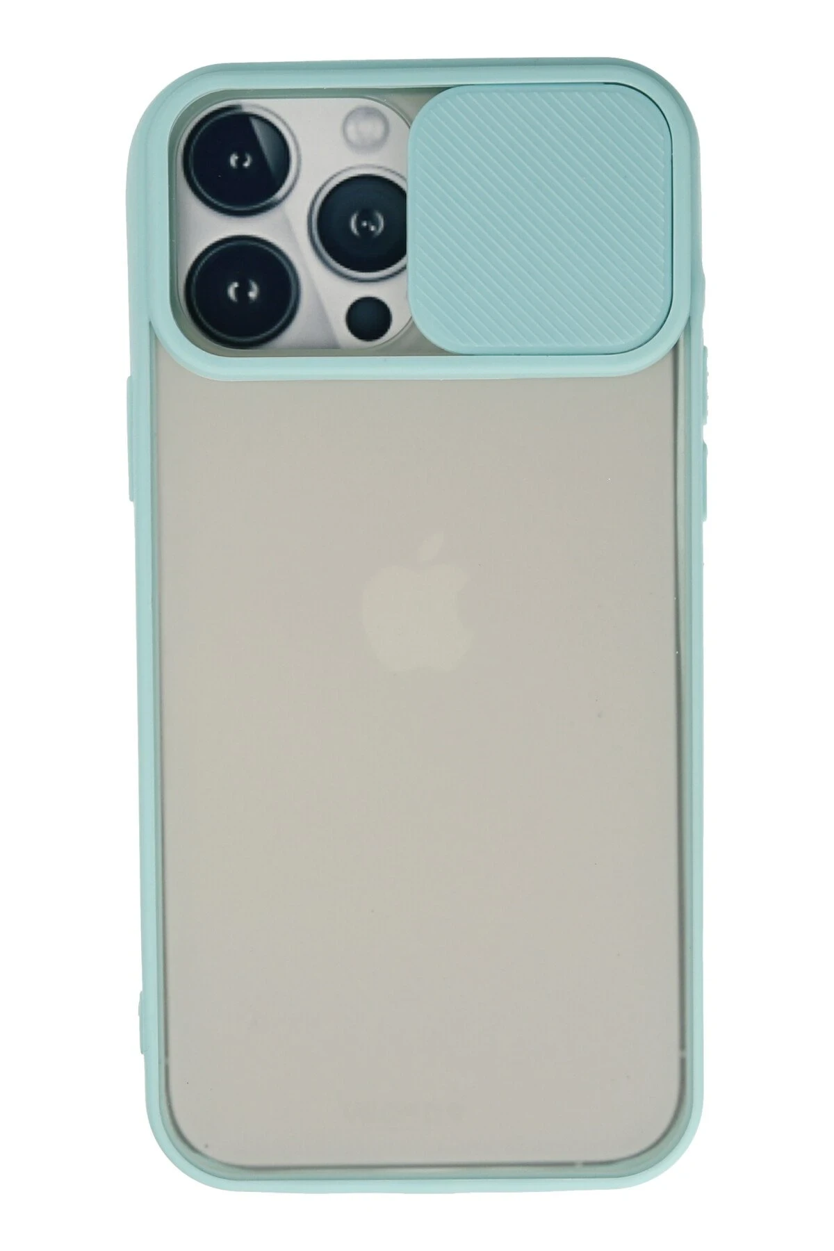Newface iPhone 13 Pro Max Kılıf Palm Buzlu Kamera Sürgülü Silikon - Turkuaz